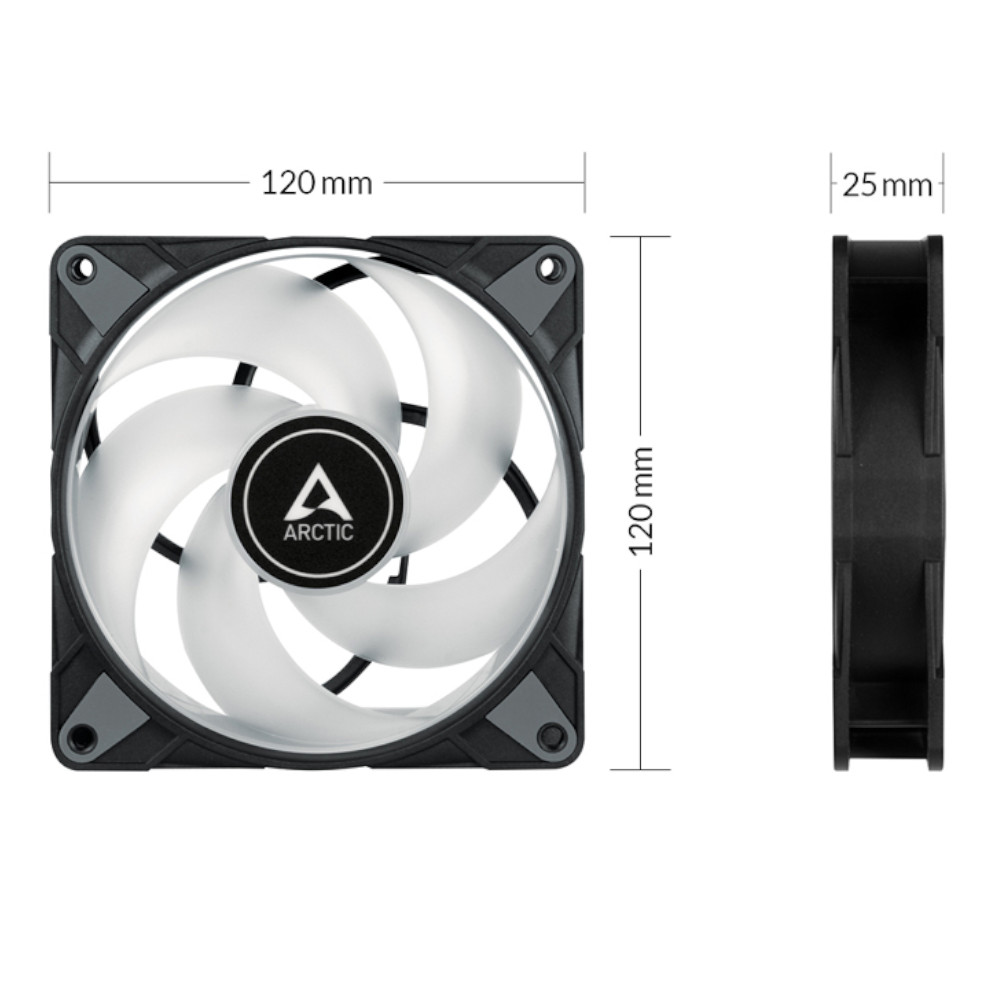 Arctic - Arctic P12 PWM PST RGB 0db Black Fan - 120mm