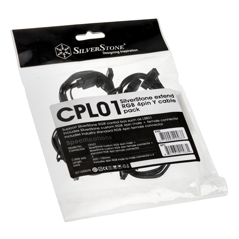 Silverstone - Silverstone SST-CPL01 - 4-pin RGB Y Extension Cable - 60cm