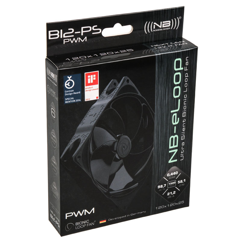 Noiseblocker - Noiseblocker NB-eLoop Fan B12-PS Black Edition - 120mm PWM