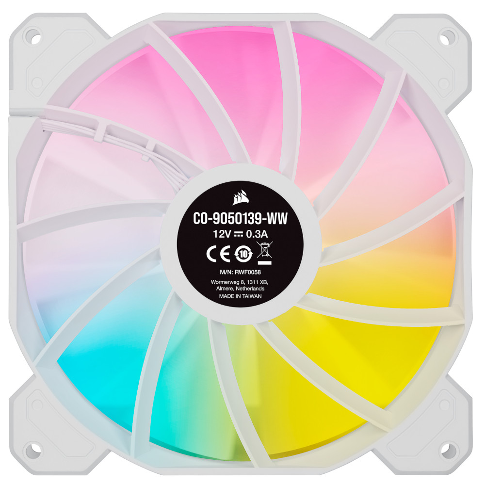 CORSAIR - Corsair iCUE SP140 RGB Elite 140mm High Performance Addressable RGB Dual Fan Pack - White (CO-905013