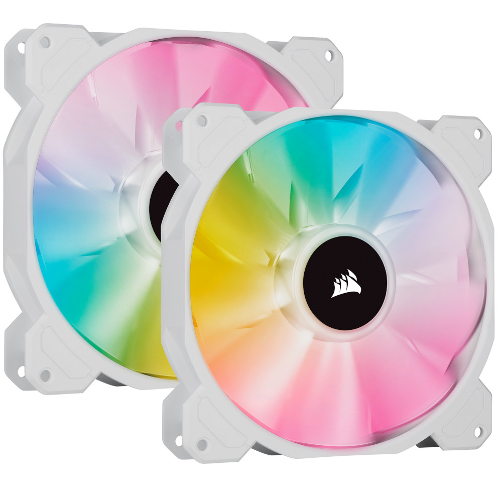Corsair iCUE SP140 RGB Elite 140mm High Performance Addressable RGB Dual Fan Pack - White (CO-905013