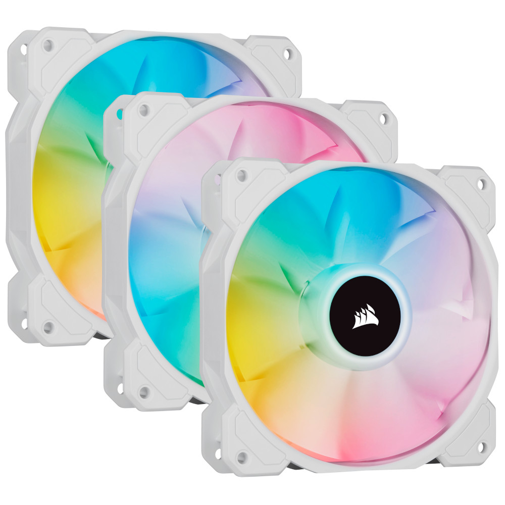 Corsair iCUE SP120 RGB Elite 120mm High Performance Addressable RGB Triple Fan Pack - White (CO-9050