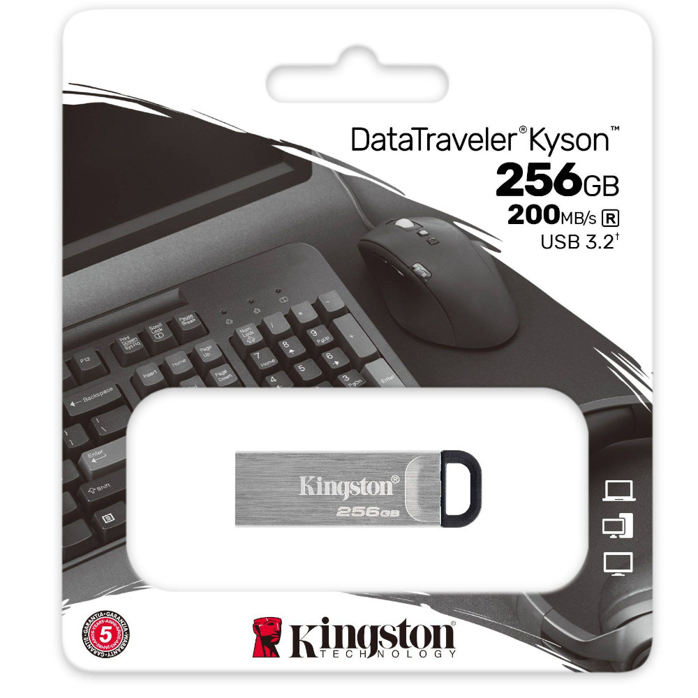Kingston - Kingston 256GB DataTraveler Kyson USB Type-A 3.2 Gen 1 Flash Drive (DTKN/256GB)