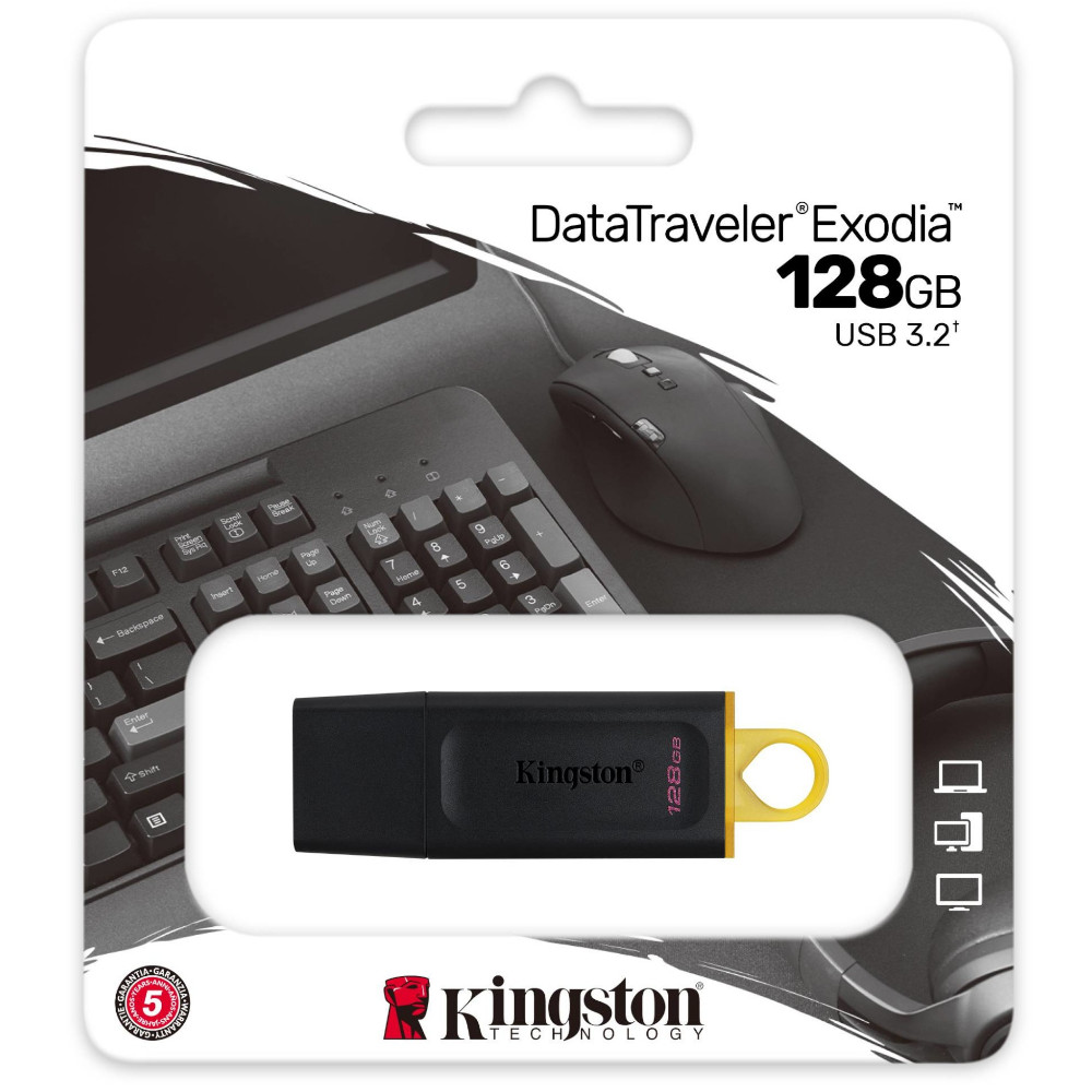 Kingston - Kingston 128GB DataTraveler Exodia USB 3.2 Gen 1 Flash Drive (DTX/128GB)