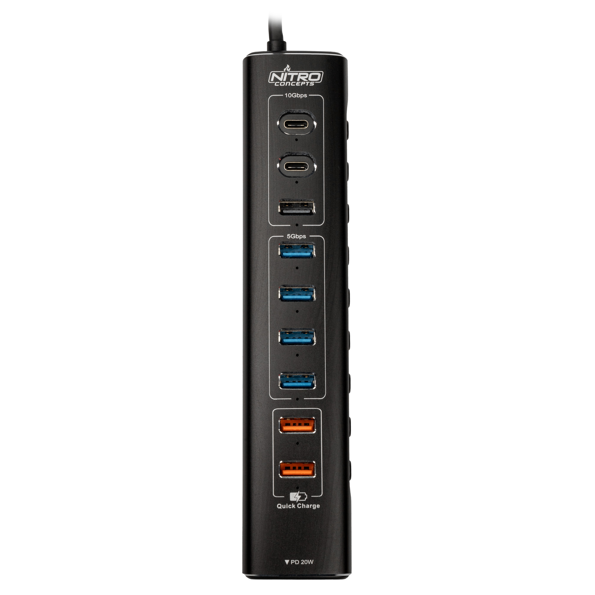 Nitro Concepts - Nitro Concepts UH1 10-Port Hybrid USB Hub - UK Plug