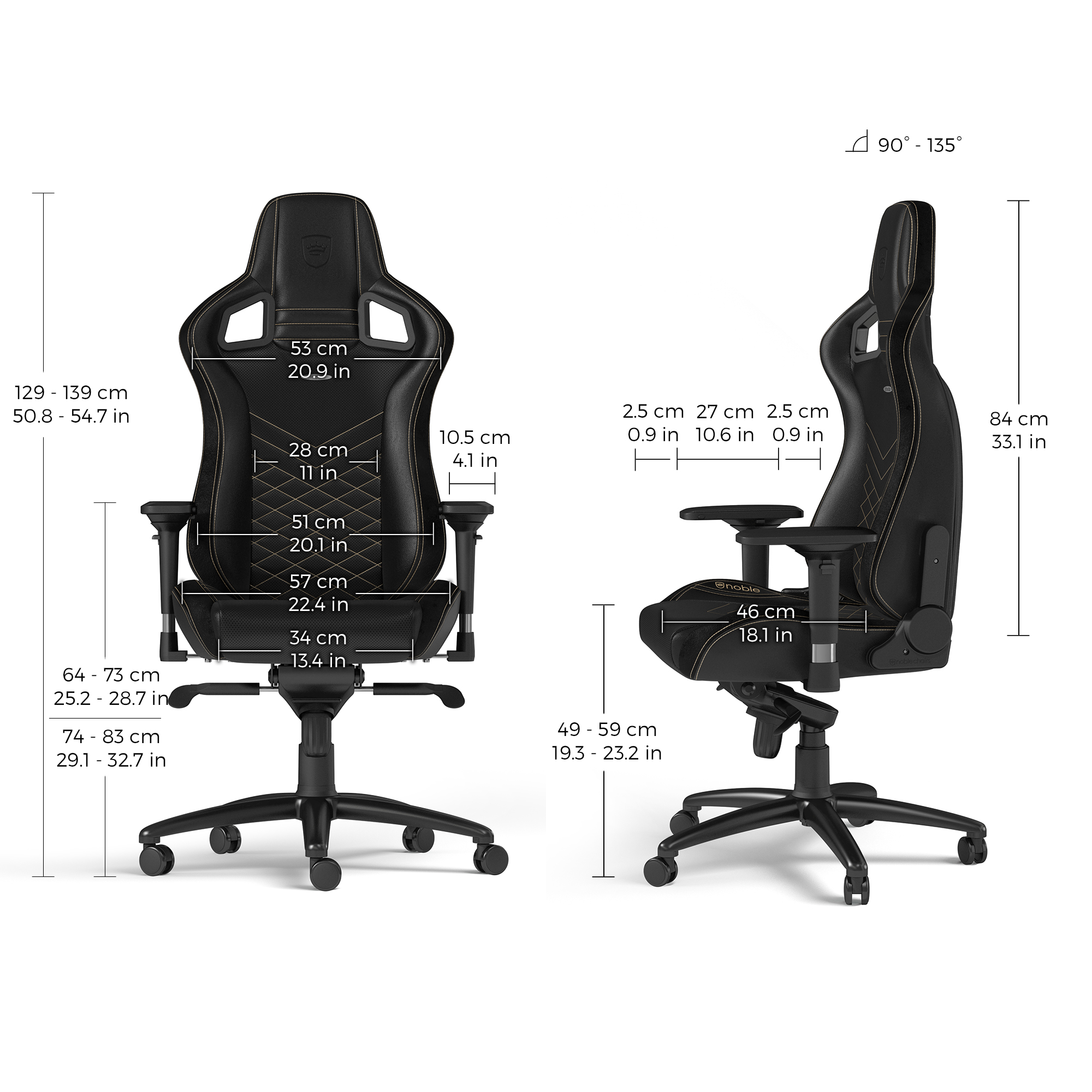 noblechairs - noblechairs EPIC Gaming Chair - Black/Gold