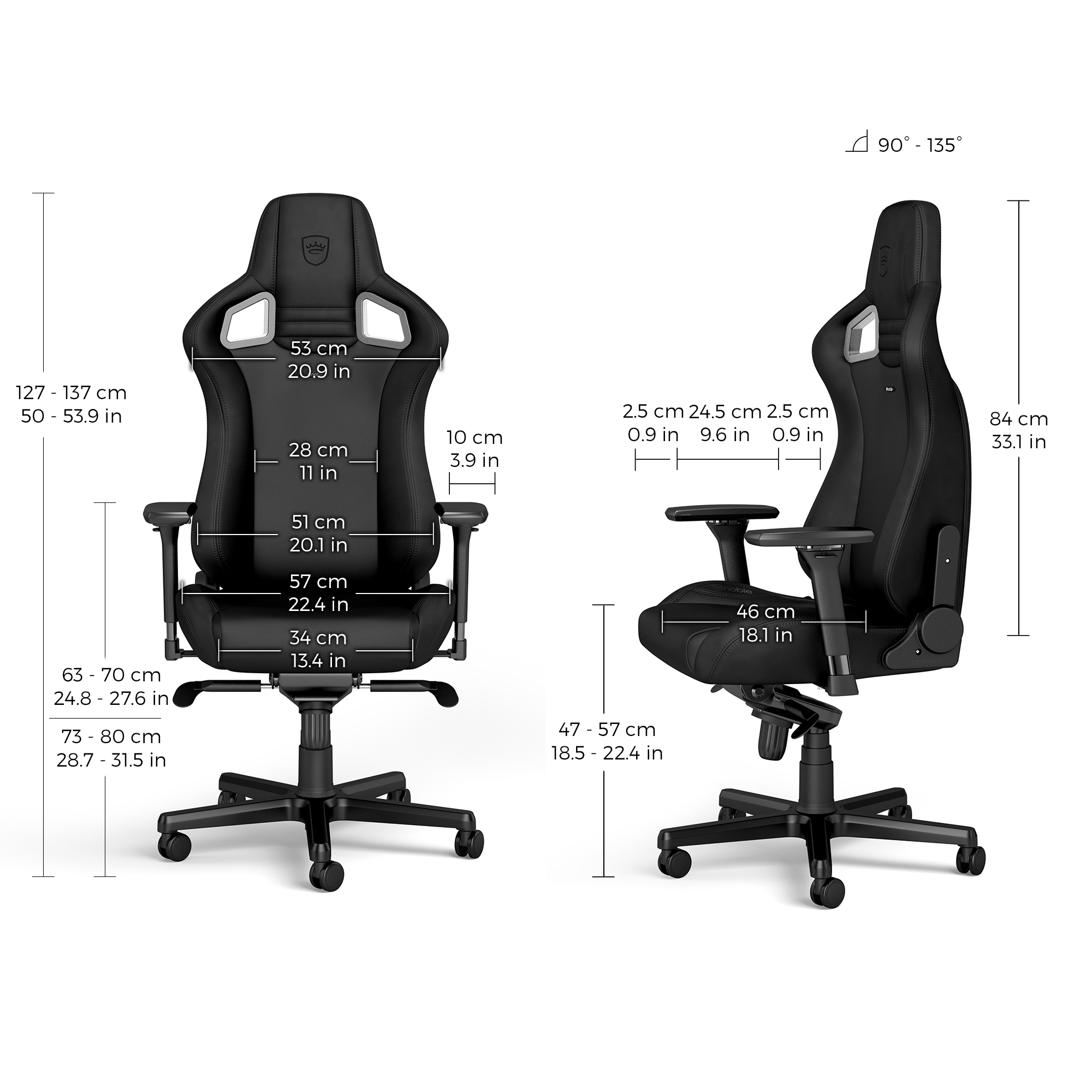noblechairs - noblechairs EPIC Gaming Chair - Black Edition