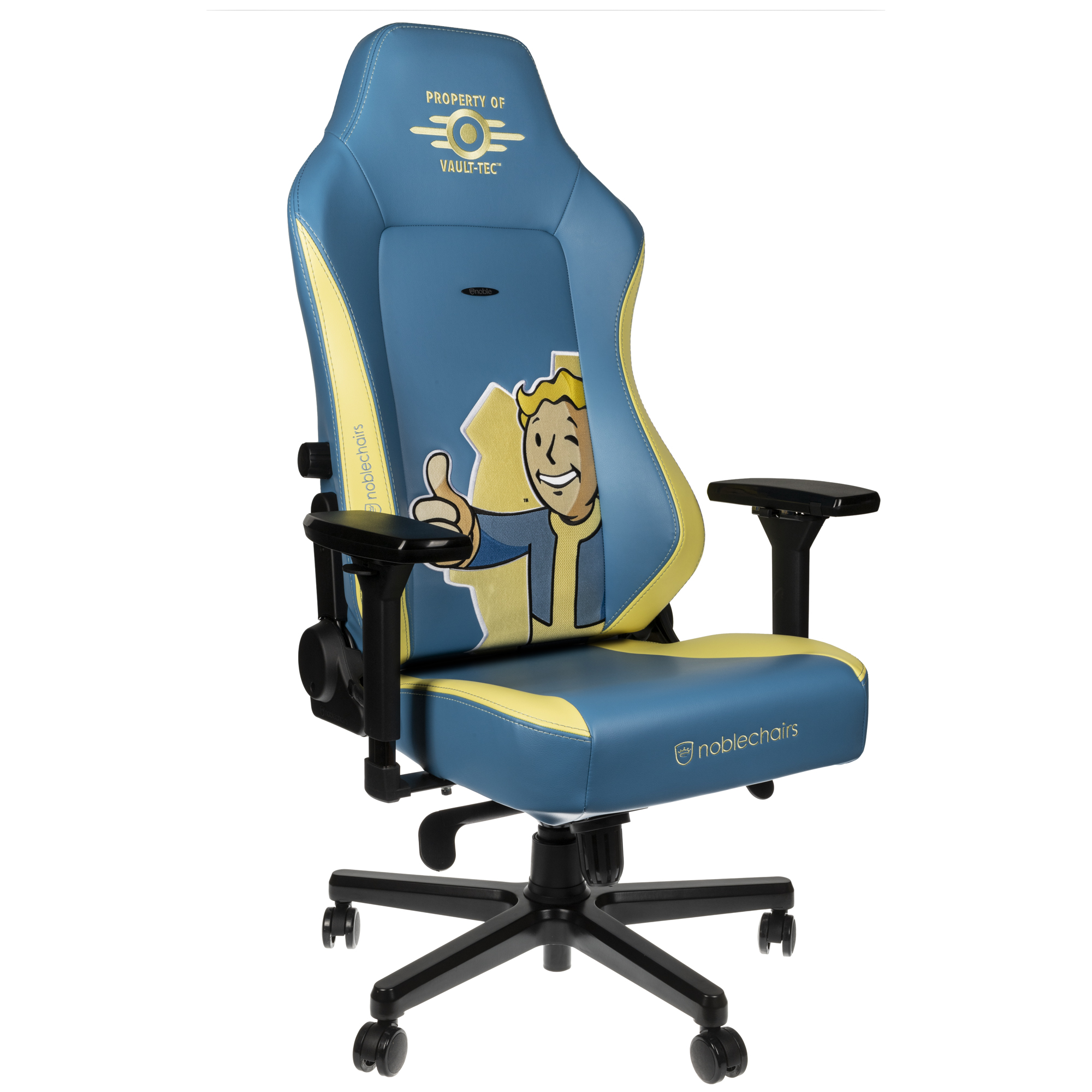 noblechairs HERO Gaming Chair - Fallout Vault-Tec Edition - Blue/Yellow