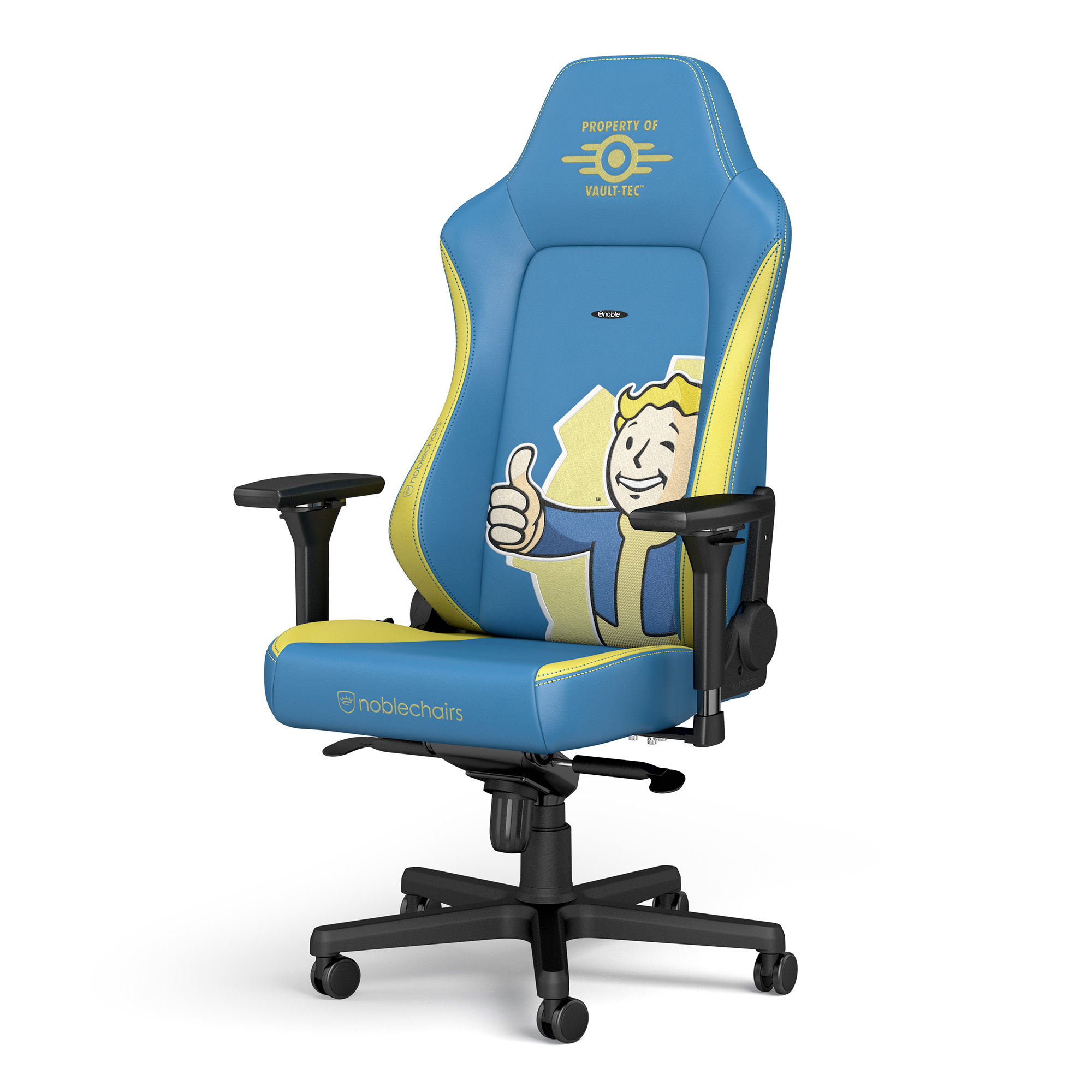  - noblechairs HERO Gaming Chair - Fallout Vault-Tec Edition - Blue/Yellow