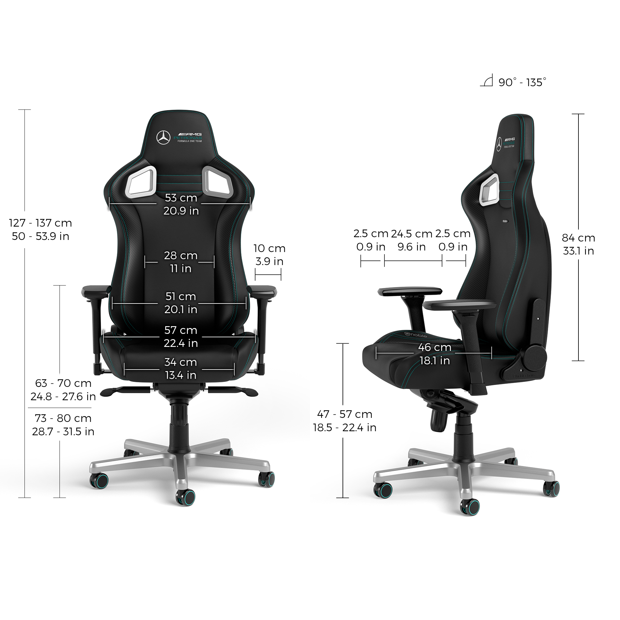 noblechairs - noblechairs EPIC Gaming Chair - Mercedes-AMG Petronas Formula One Team Edition