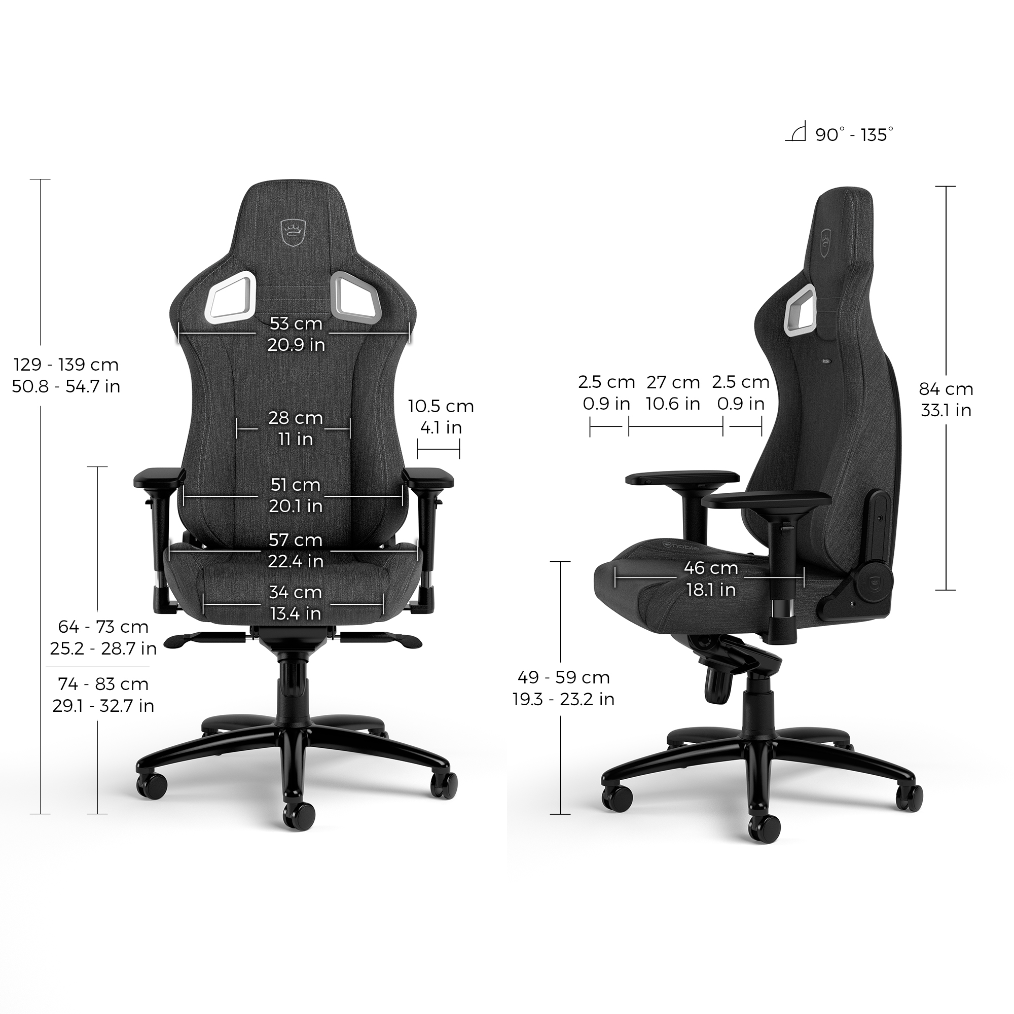 noblechairs - noblechairs EPIC TX Gaming Chair - Anthracite Fabric Gaming Chair