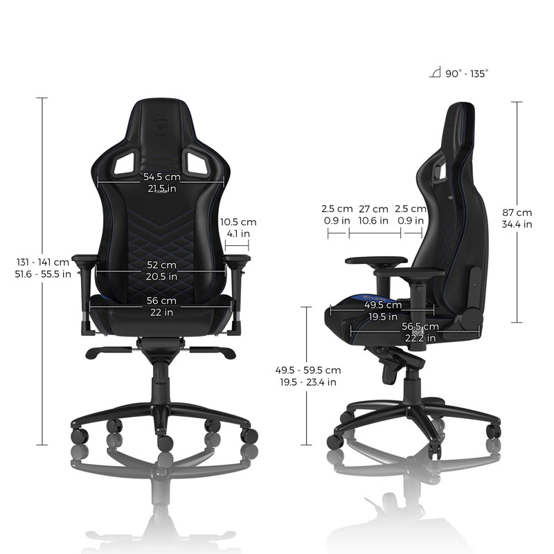 noblechairs - noblechairs EPIC Gaming Chair Black/Blue with Endpoint Memory Foam Pillow