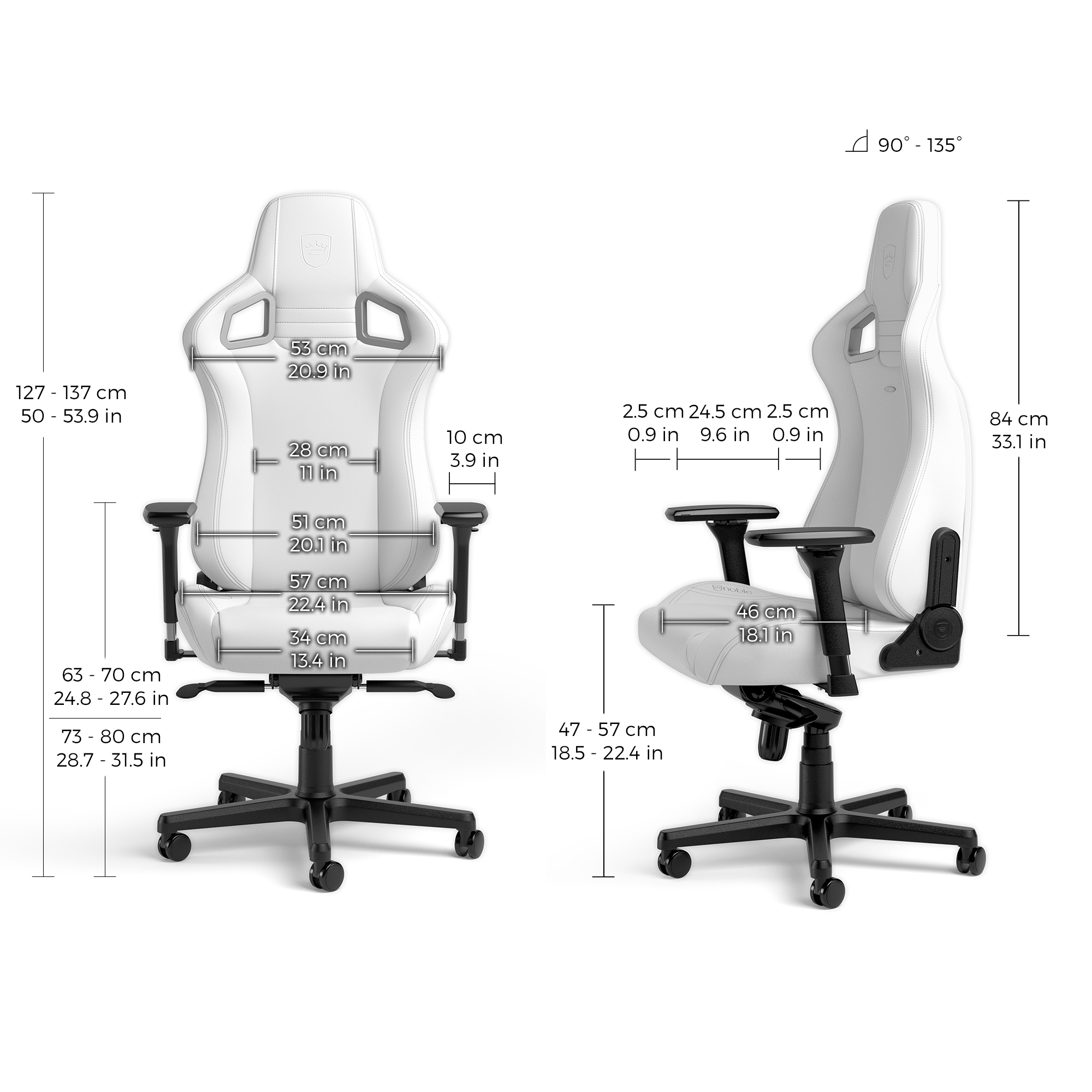noblechairs - noblechairs EPIC Gaming Chair - White Edition