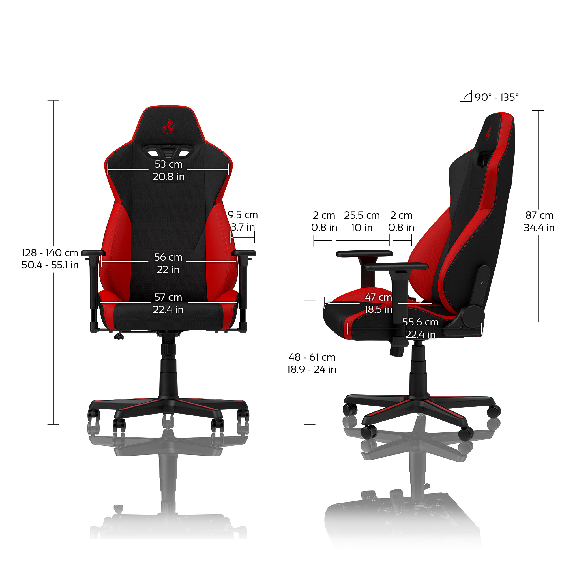 Nitro Concepts - Nitro Concepts S300 Fabric Gaming Chair - Inferno Red