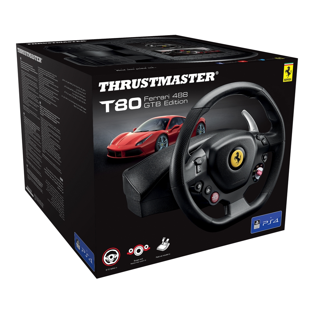 Thrustmaster - Thrustmaster T80 Ferrari 488 GTB Edition Steering Wheel (PC/PS4 4160672)