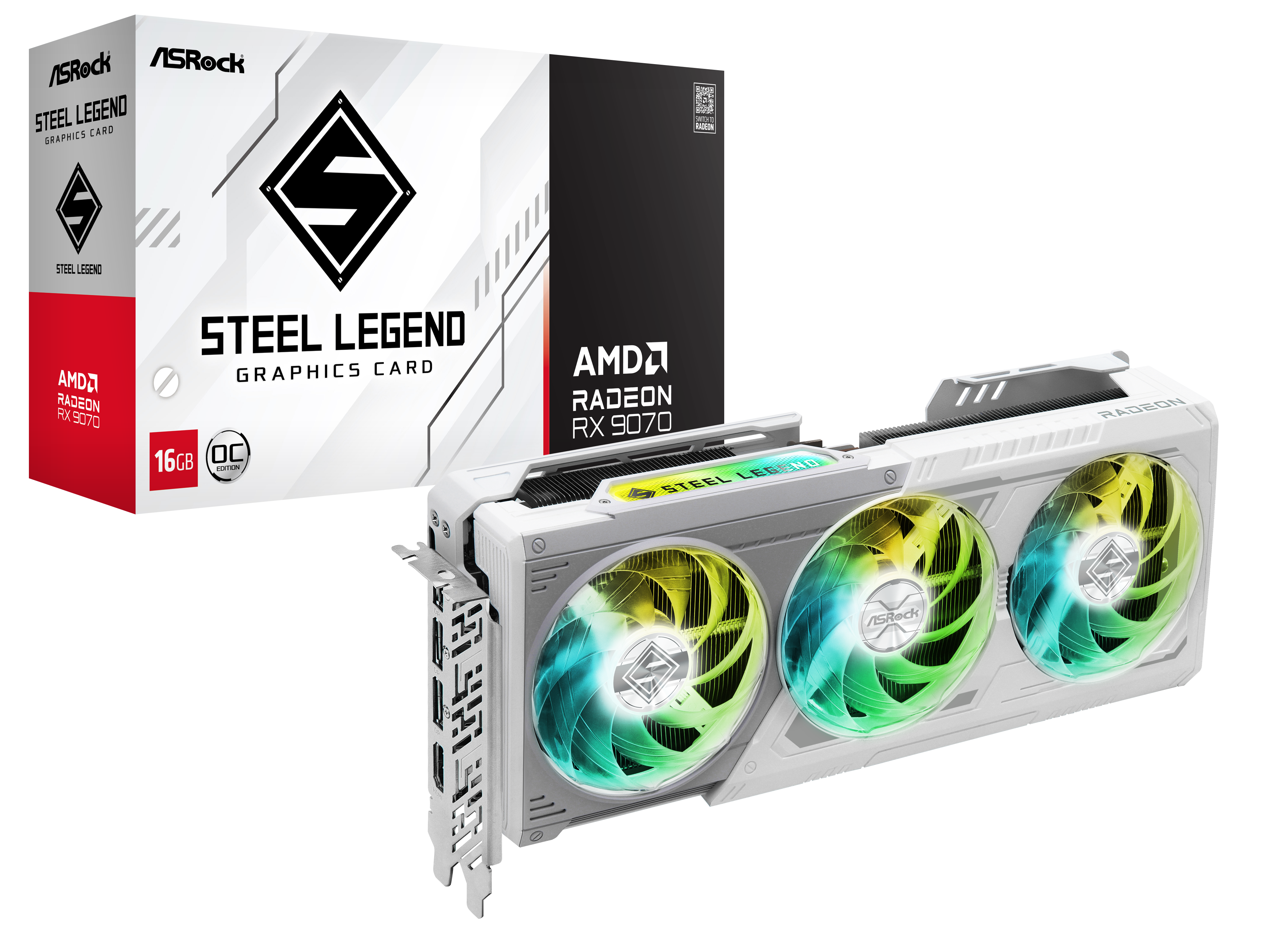 Asrock Radeon RX 9070 Steel Legend OC 16GB GDDR6 PCI-Express Graphics Card