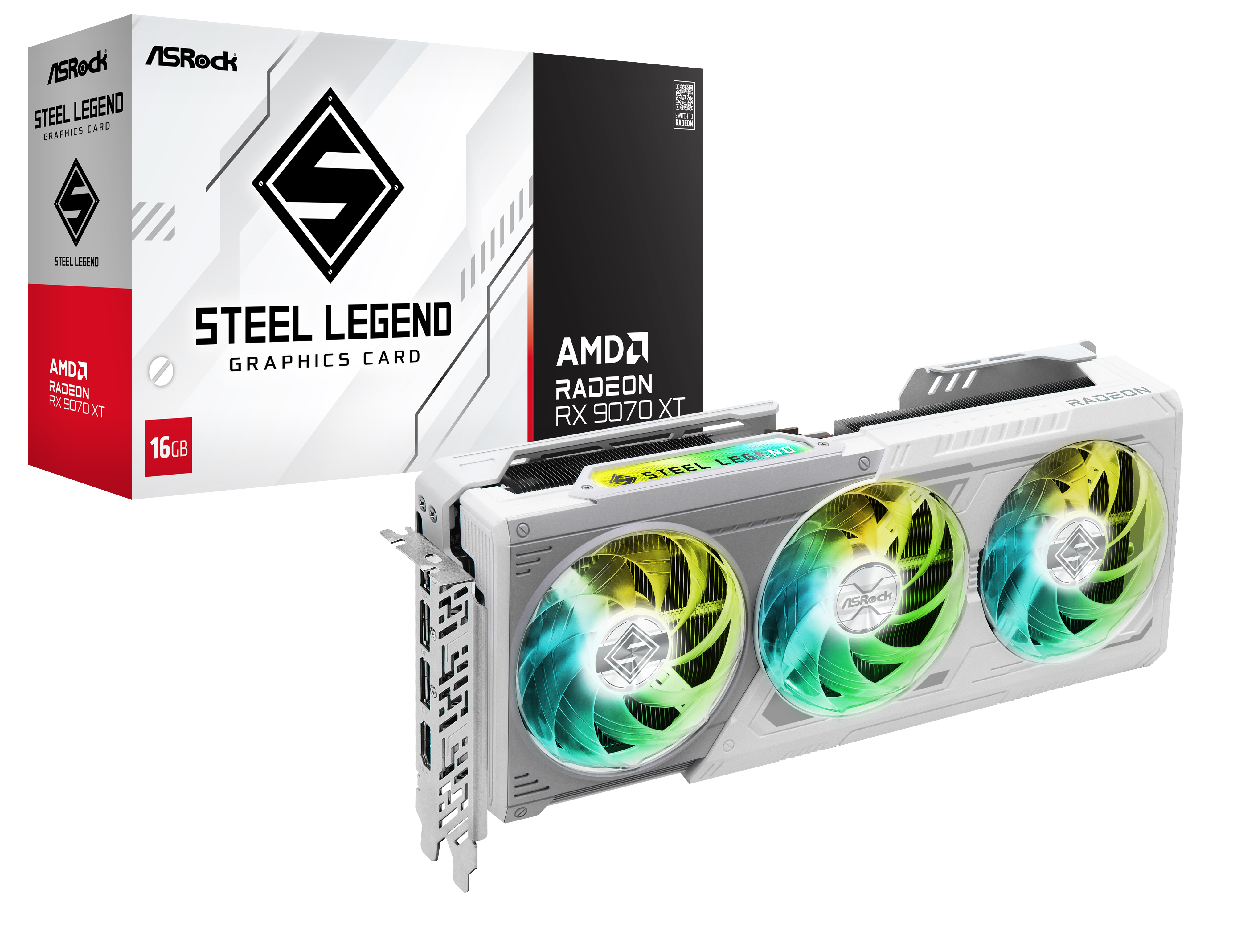 Asrock Radeon RX 9070 XT Steel Legend 16GB GDDR6 PCI-Express Graphics Card