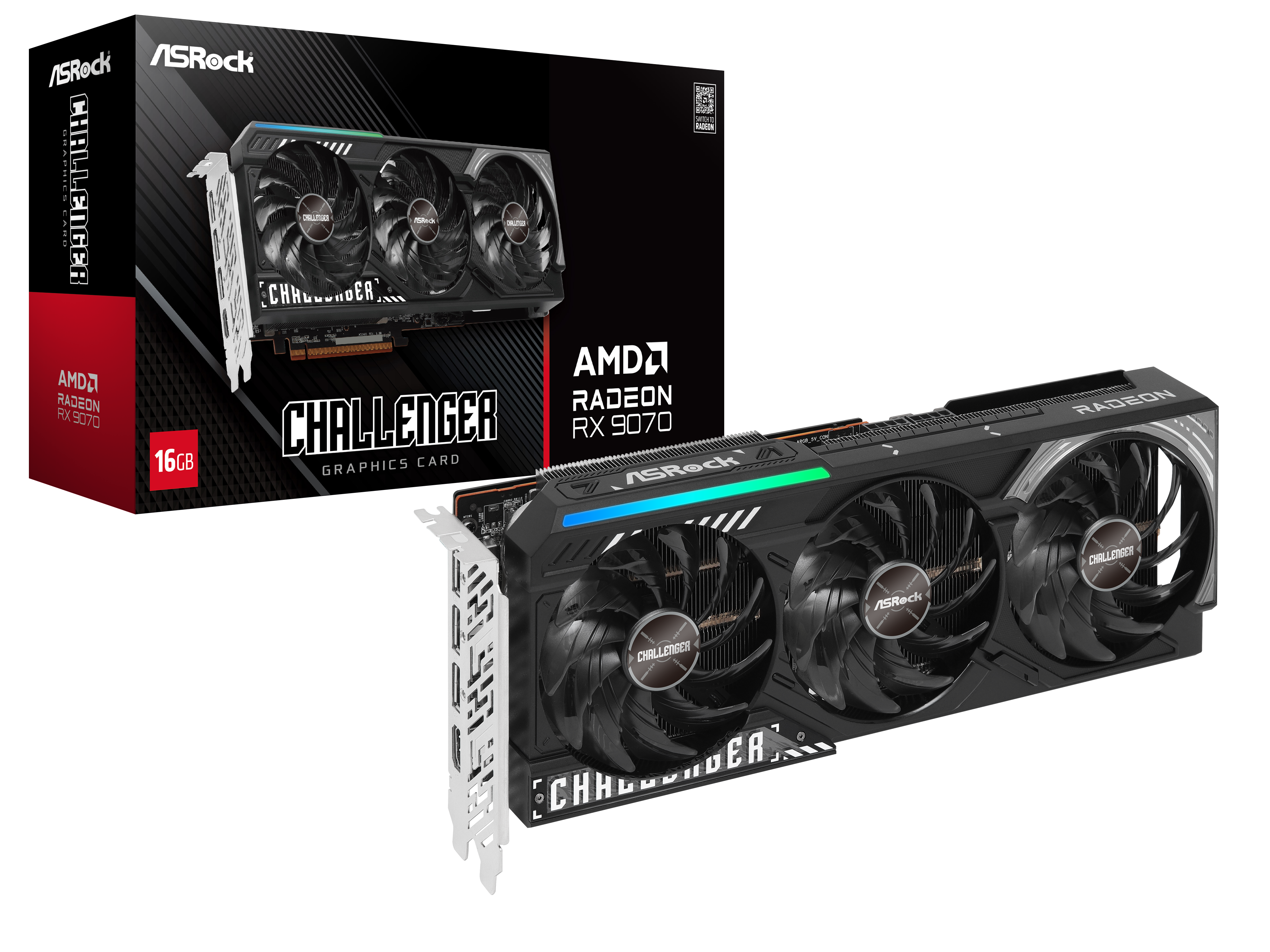 Asrock Radeon RX 9070 Challenger 16GB GDDR6 PCI-Express Graphics Card