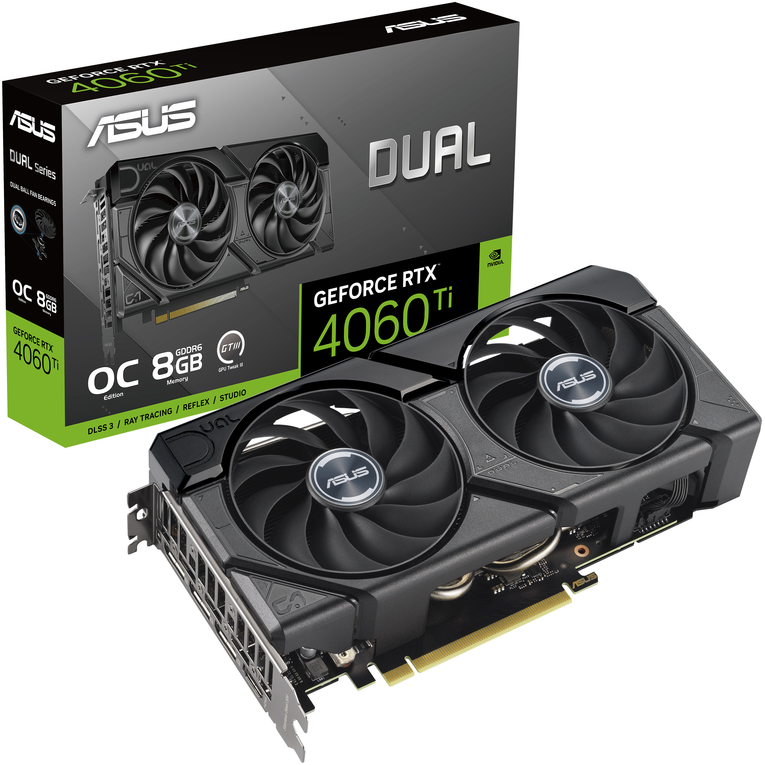 Asus - Asus GeForce RTX 4060 Ti Dual EVO OC 8GB GDDR6 PCI-Express Graphics Card