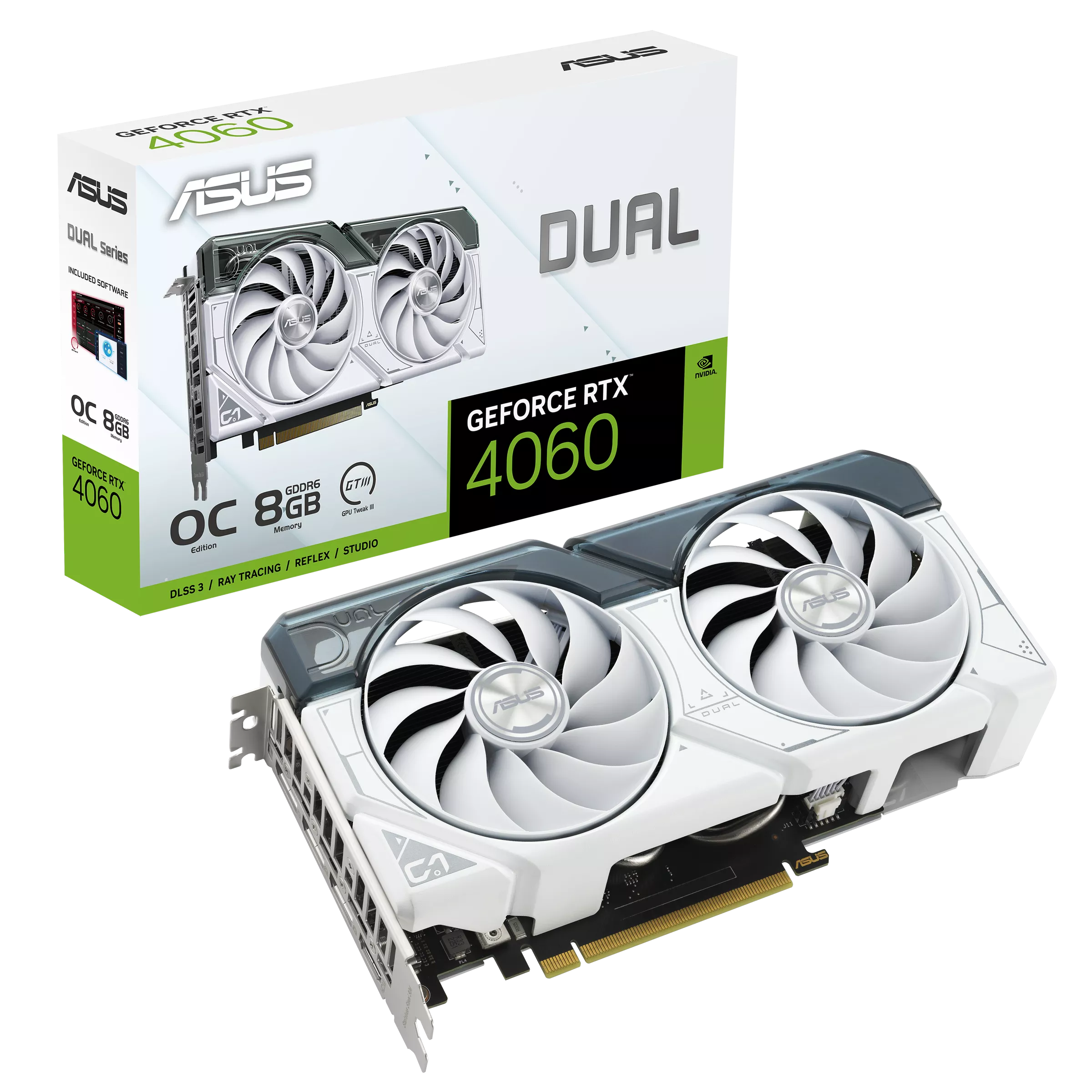 Asus GeForce RTX 4060 Dual EVO OC 8GB GDDR6 PCI-Express Graphics Card - White