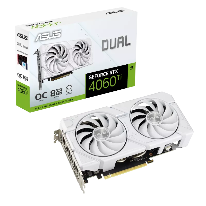 Asus GeForce RTX 4060 Ti Dual EVO OC 8GB GDDR6 PCI-Express Graphics Card - White