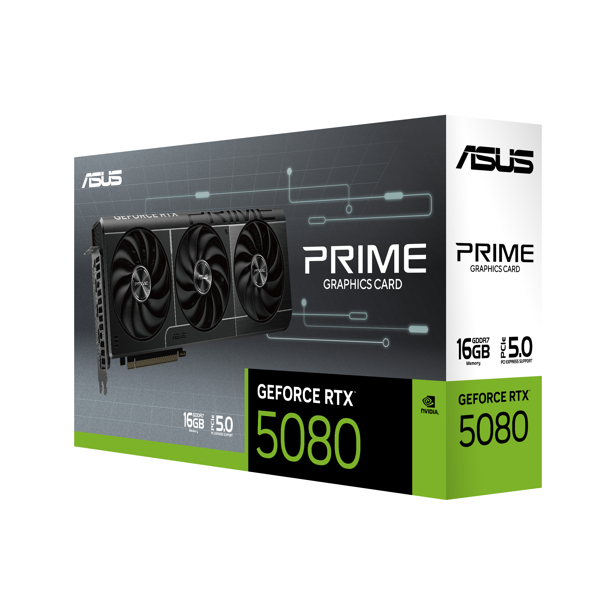 Asus - Asus GeForce RTX 5080 Prime 16GB GDDR7 PCI-Express Graphics Card