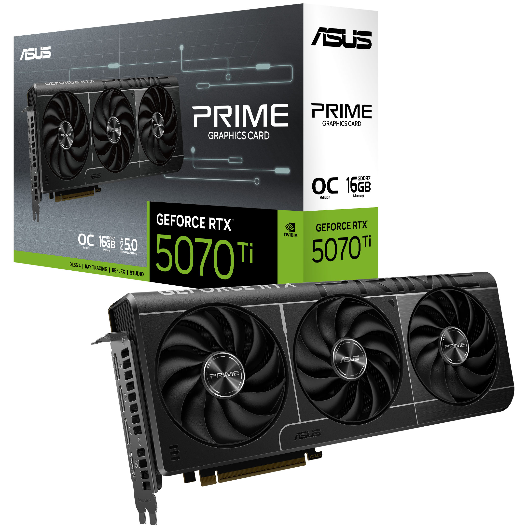 Asus GeForce RTX 5070 Ti Prime OC 16GB GDDR7 PCI-Express Graphics Card