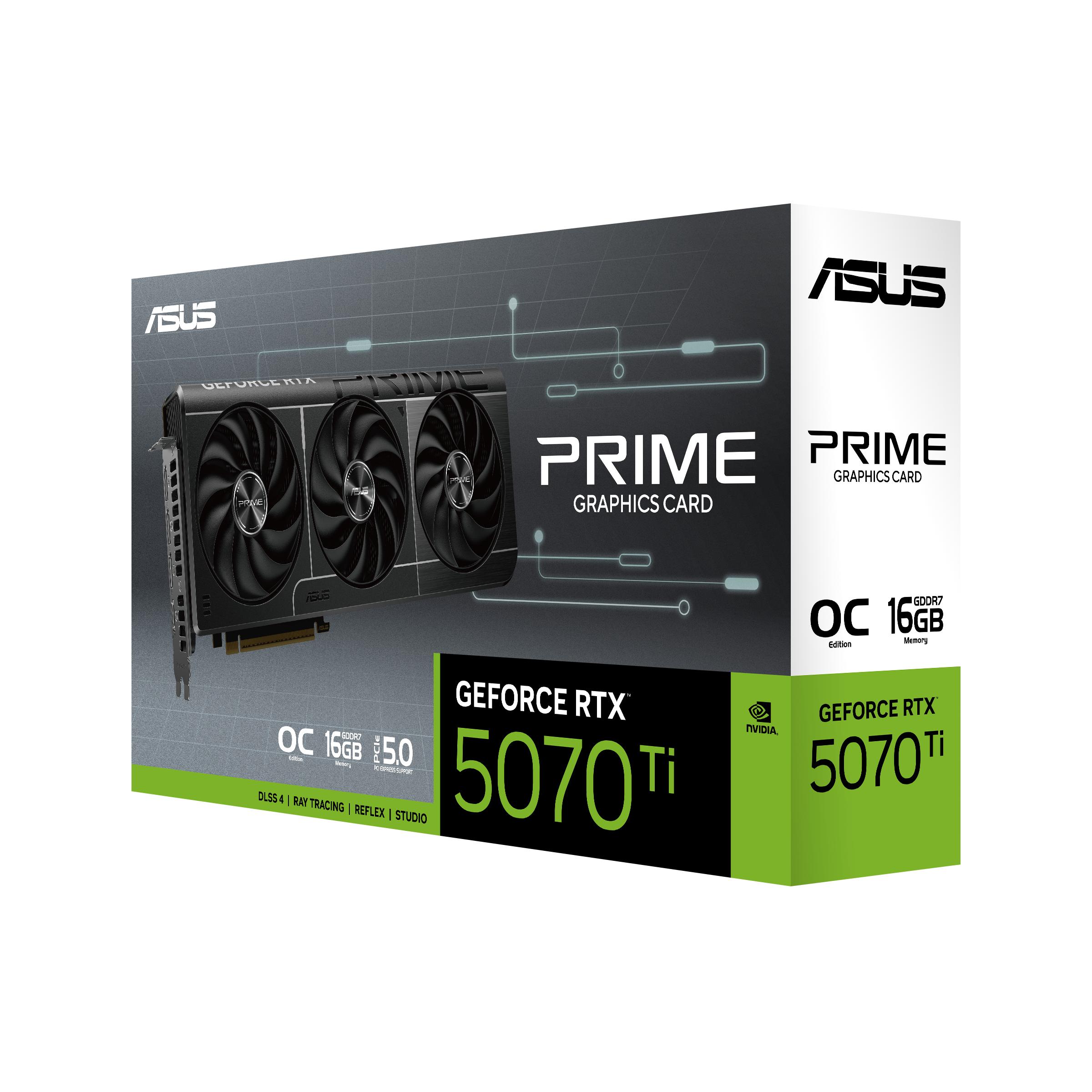 Asus - Asus GeForce RTX 5070Ti Prime OC 16GB GDDR7 PCI-Express Graphics Card