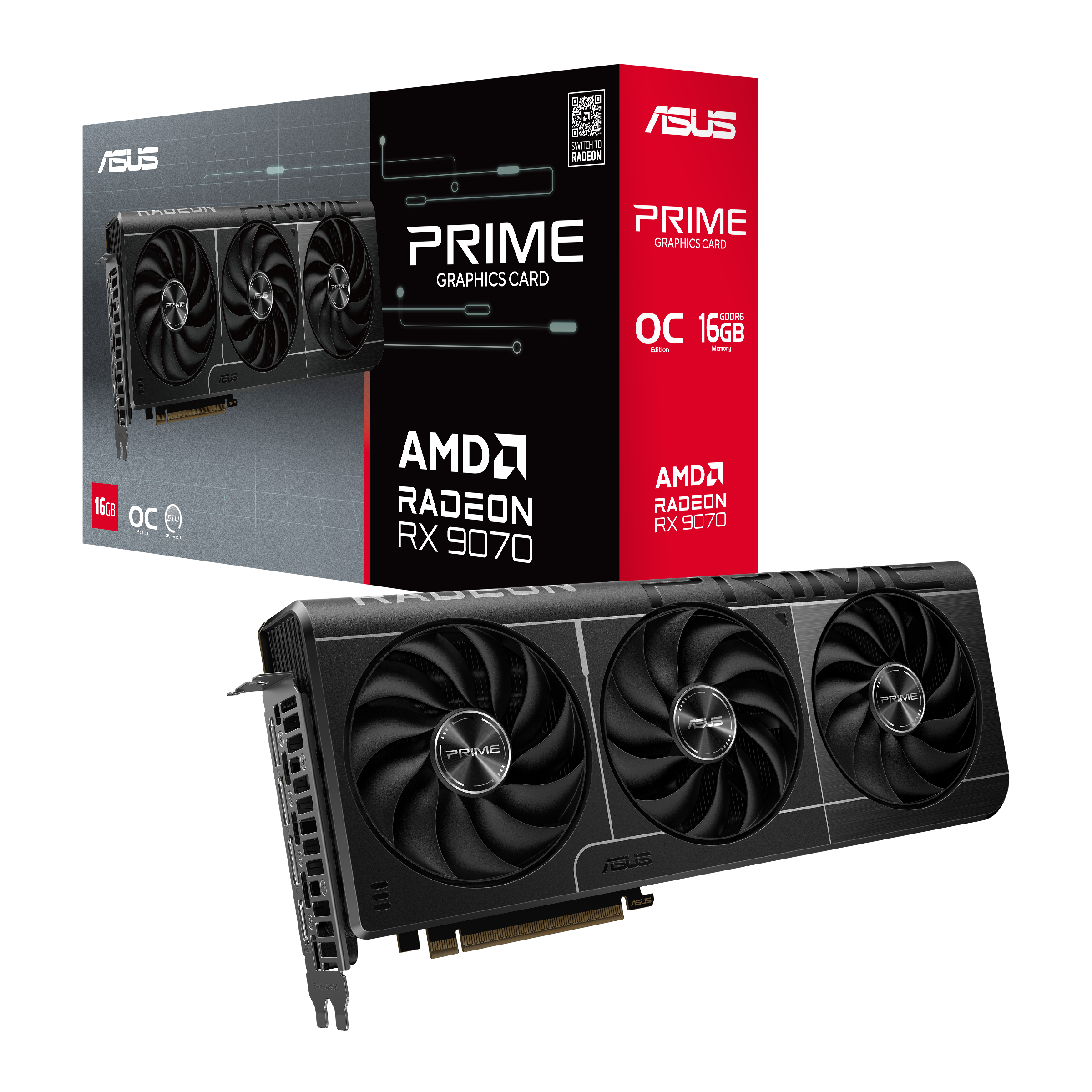 Asus Radeon RX 9070 Prime OC 16GB GDDR6 PCI-Express Graphics Card