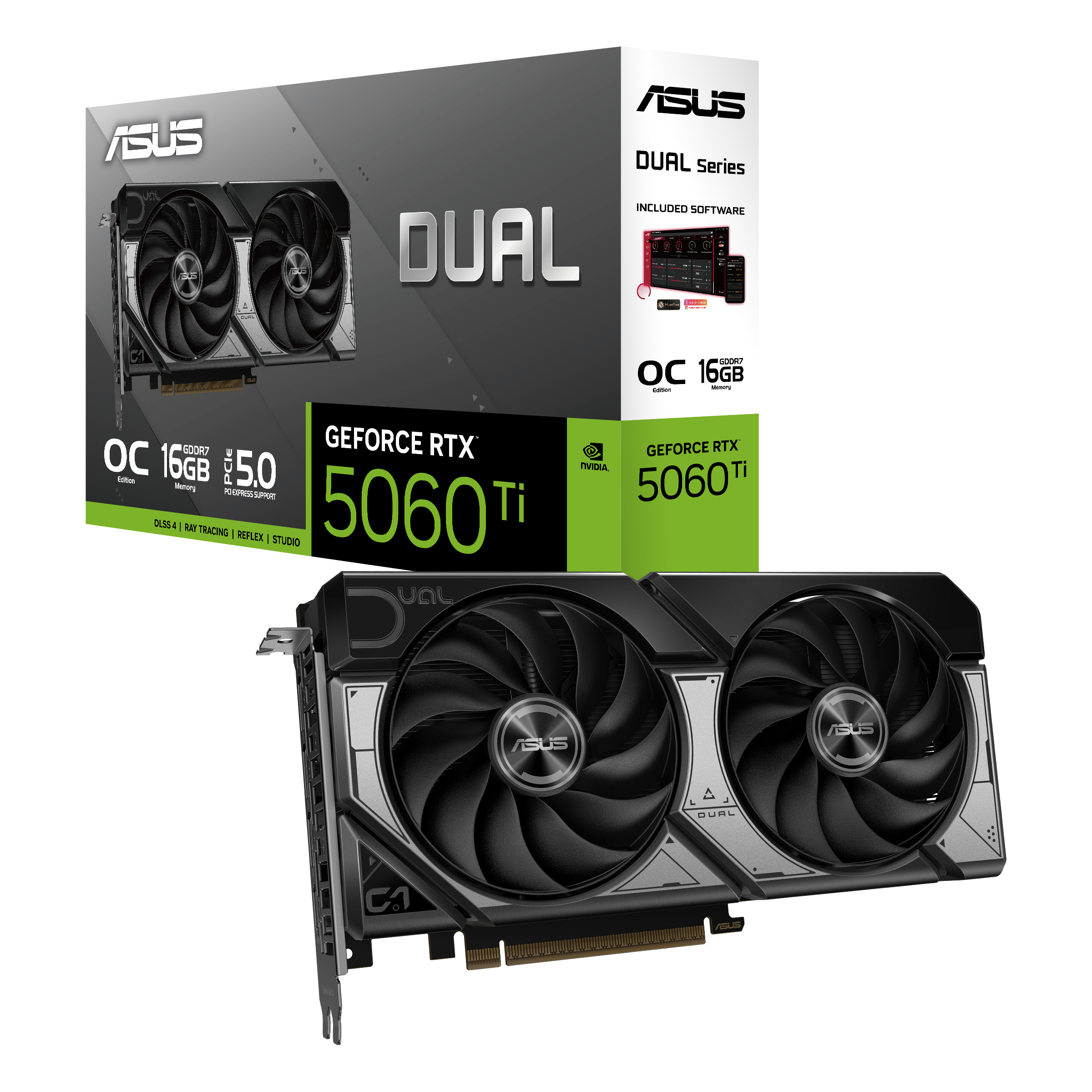 Asus GeForce RTX 5060 Ti Dual OC 16GB GDDR7 PCI-Express Graphics Card