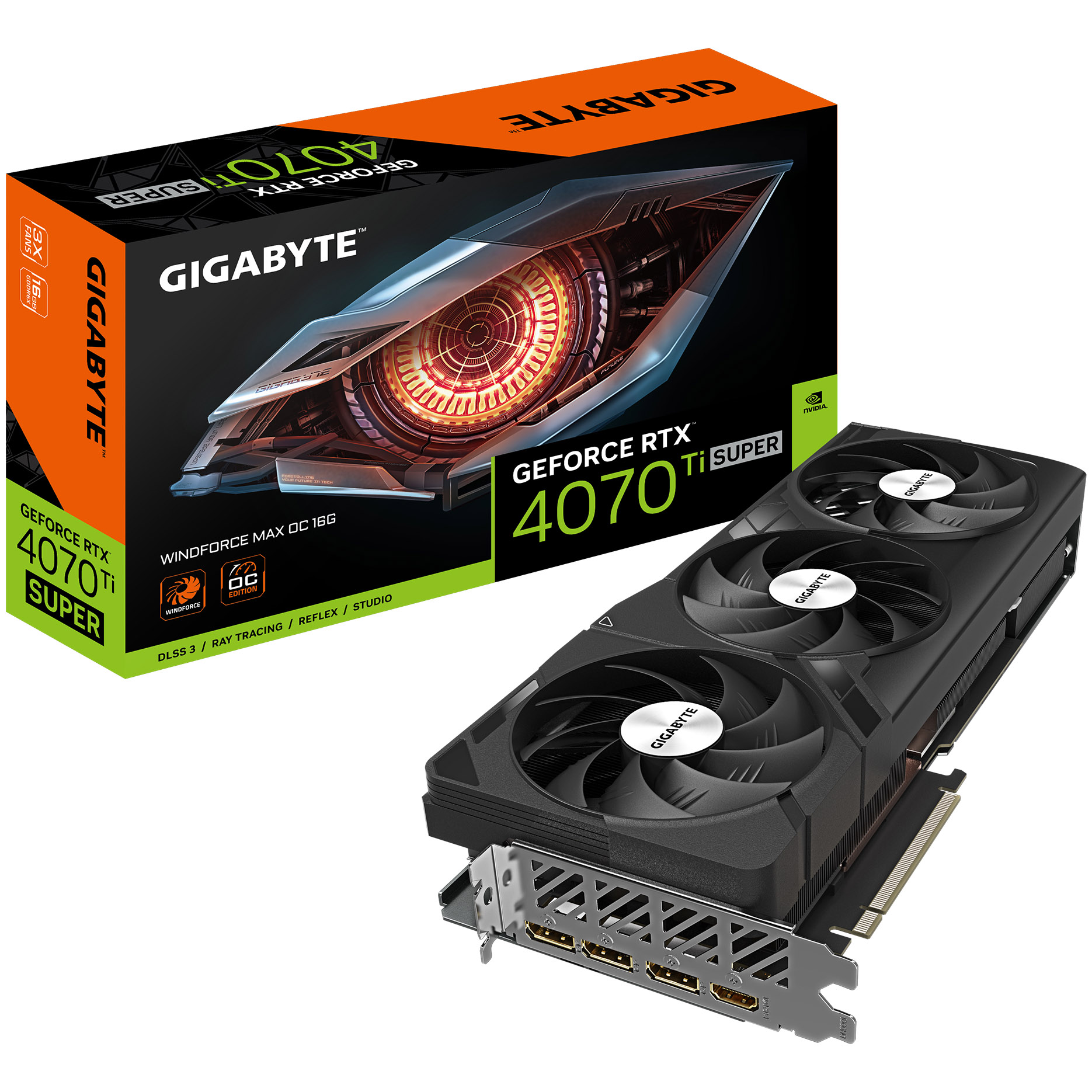 Gigabyte - Gigabyte GeForce RTX 4070 Ti SUPER WINDFORCE MAX OC 16GB GDDR6X Graphics Card