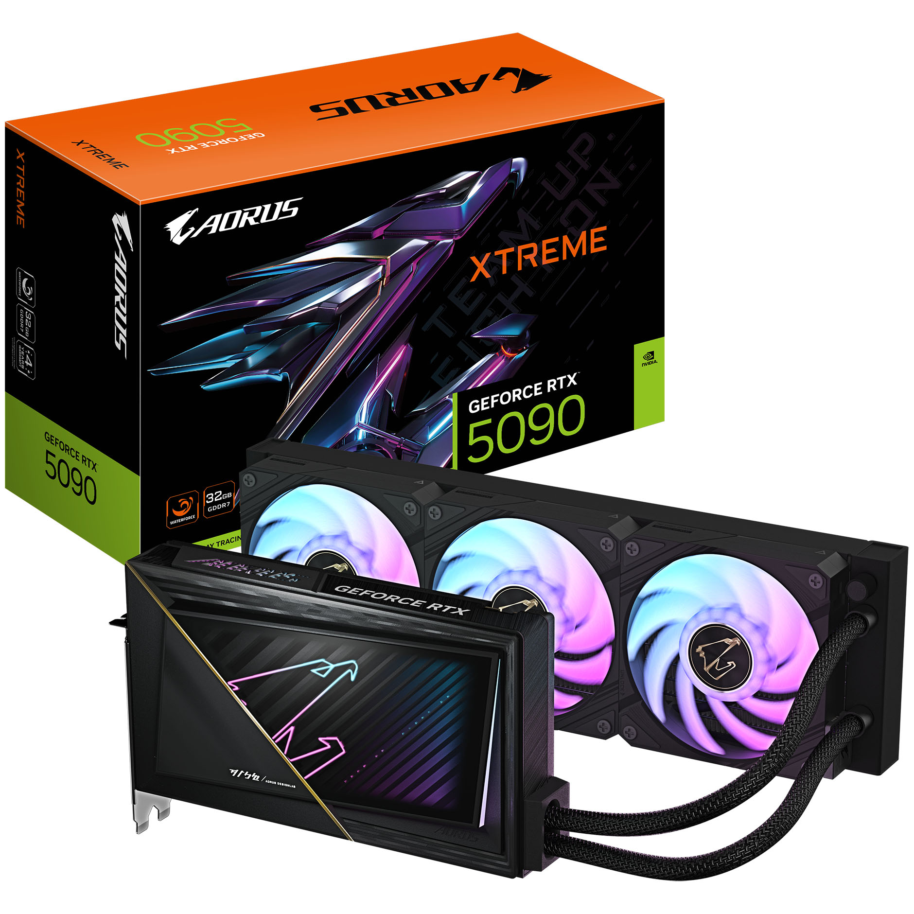 Gigabyte GeForce RTX 5090 Aorus Xtreme Waterforce 32GB GDDR7 PCI-Express Graphics Card - NVIDIA RTX 5090 graphics card from Overclockers