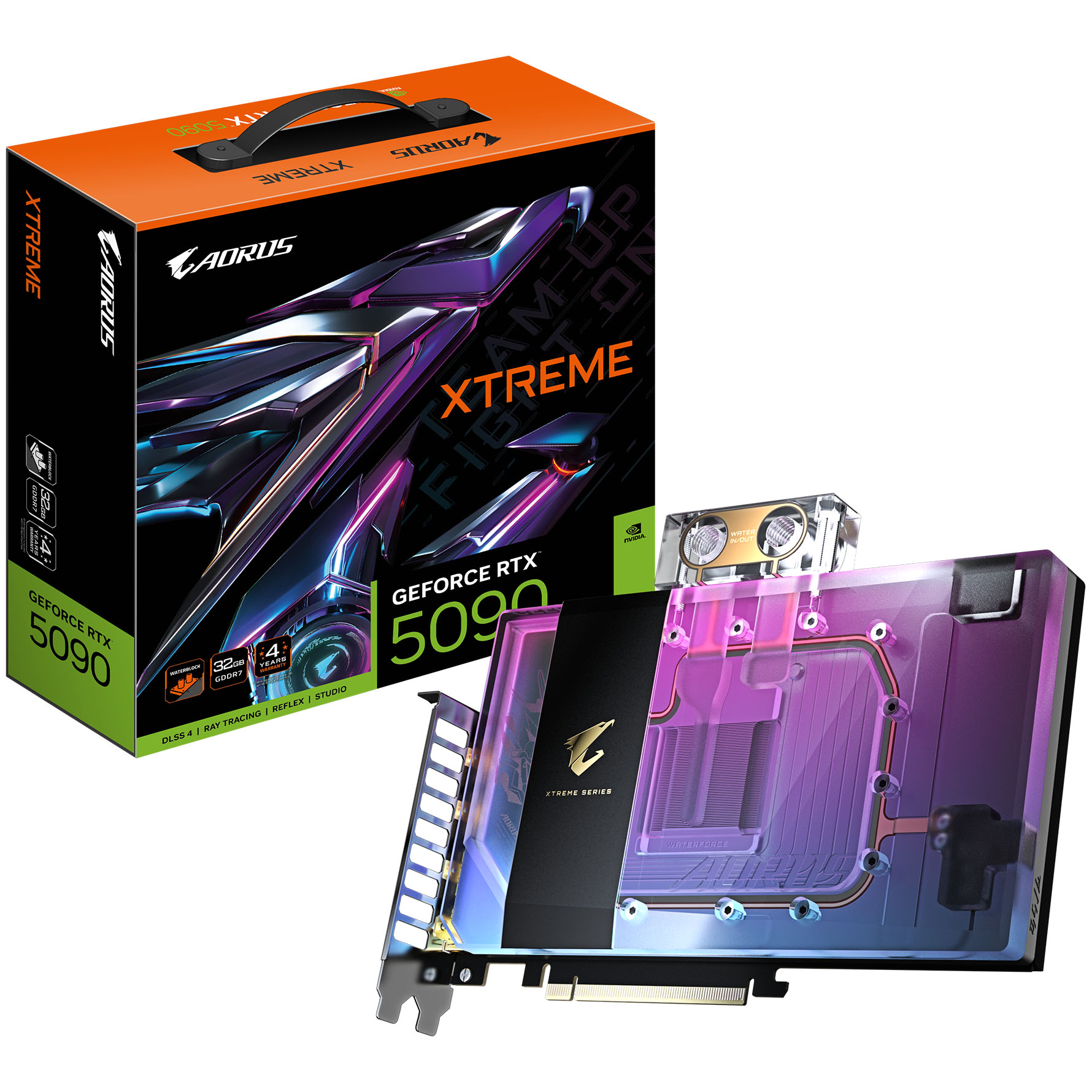 Gigabyte GeForce RTX 5090 Aorus Xtreme Waterforce WB 32GB GDDR7 PCI-Express Grapics Card - NVIDIA RTX 5090 graphics card from Overclockers