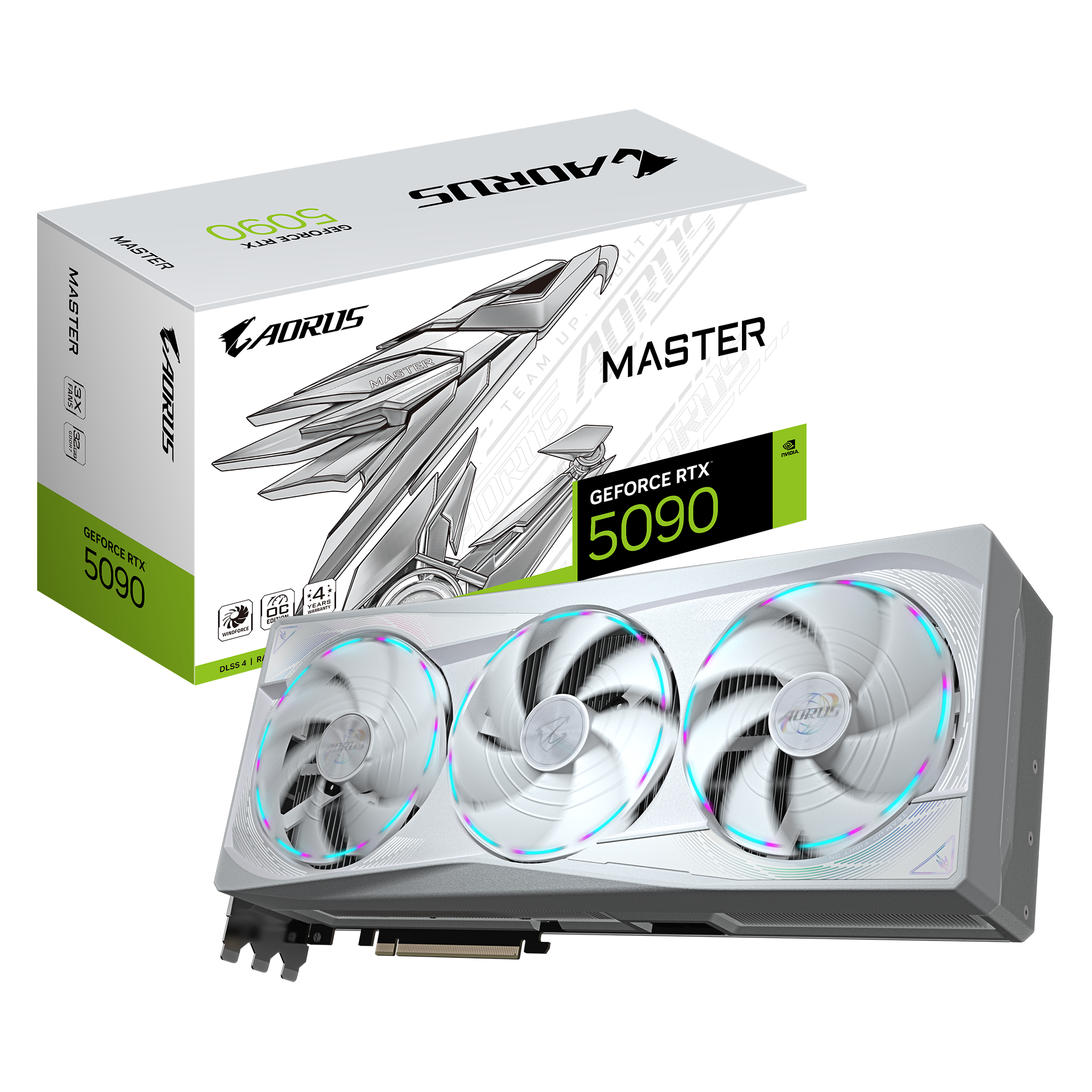 Gigabyte GeForce RTX 5090 Aorus Master Ice 32GB GDDR7 PCI-Express Graphics Card - NVIDIA RTX 5090 graphics card from Overclockers