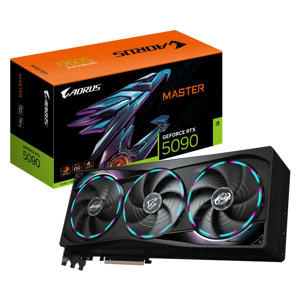 Gigabyte GeForce RTX 5090 Aorus Master 32GB GDDR7 PCI-Express Graphics Card - NVIDIA RTX 5090 graphics card from Overclockers