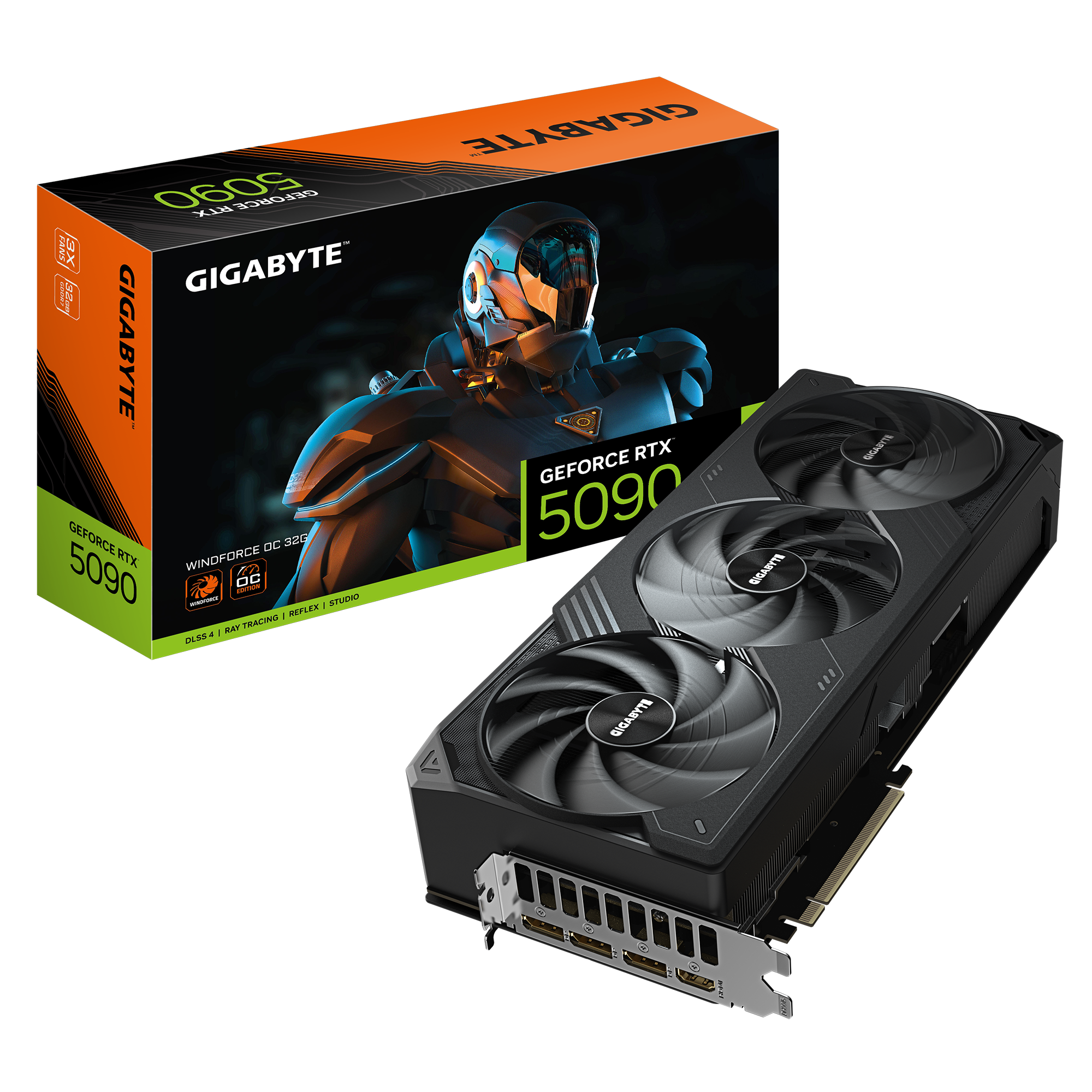Gigabyte GeForce RTX 5090 Windforce OC 32GB GDDR7 PCI-Express Graphics Card - NVIDIA RTX 5090 graphics card from Overclockers