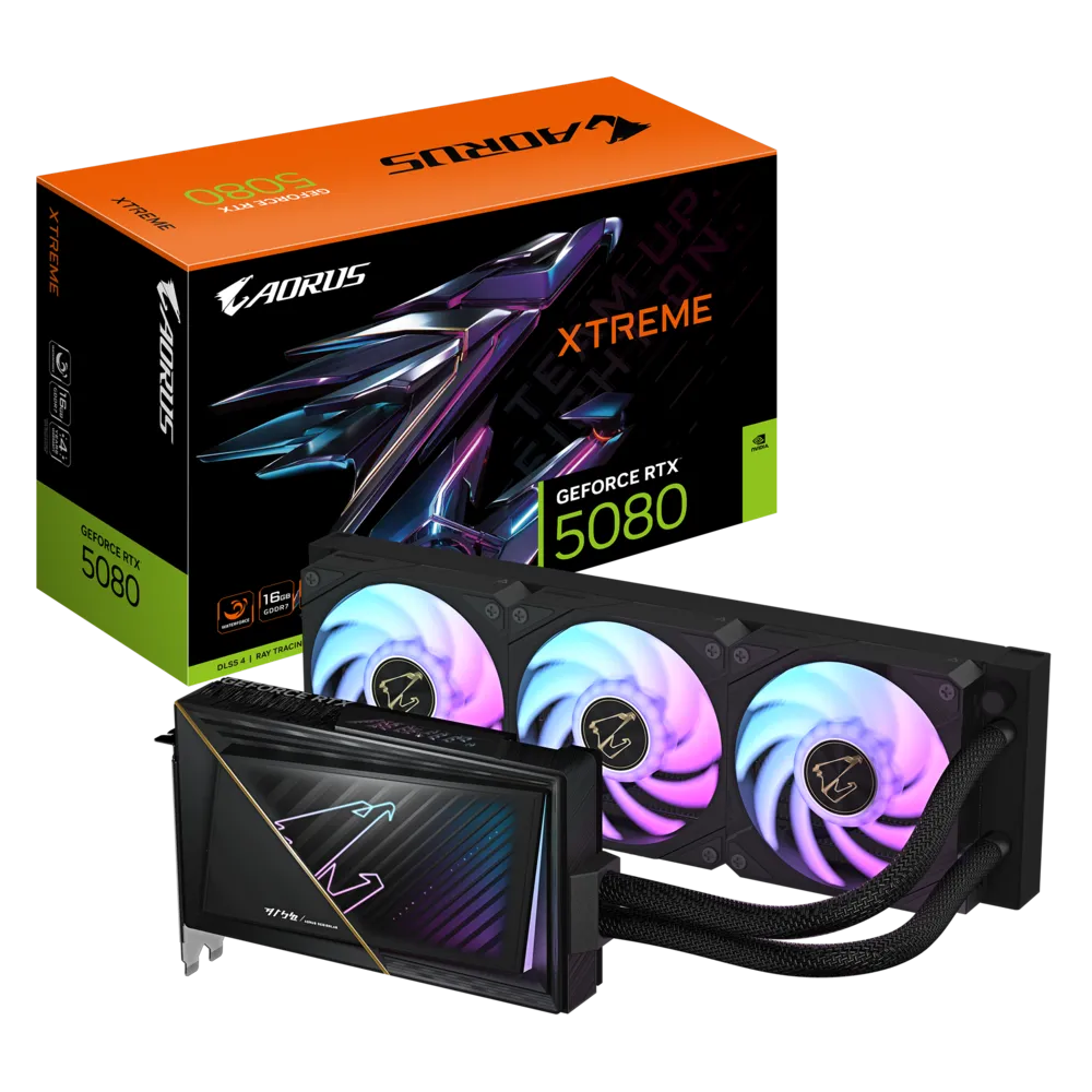 Gigabyte GeForce RTX 5080 Aorus Xtreme Waterforce 16GB GDDR7 PCI-Express Grapics Card - NVIDIA RTX 5080 graphics card from Overclockers