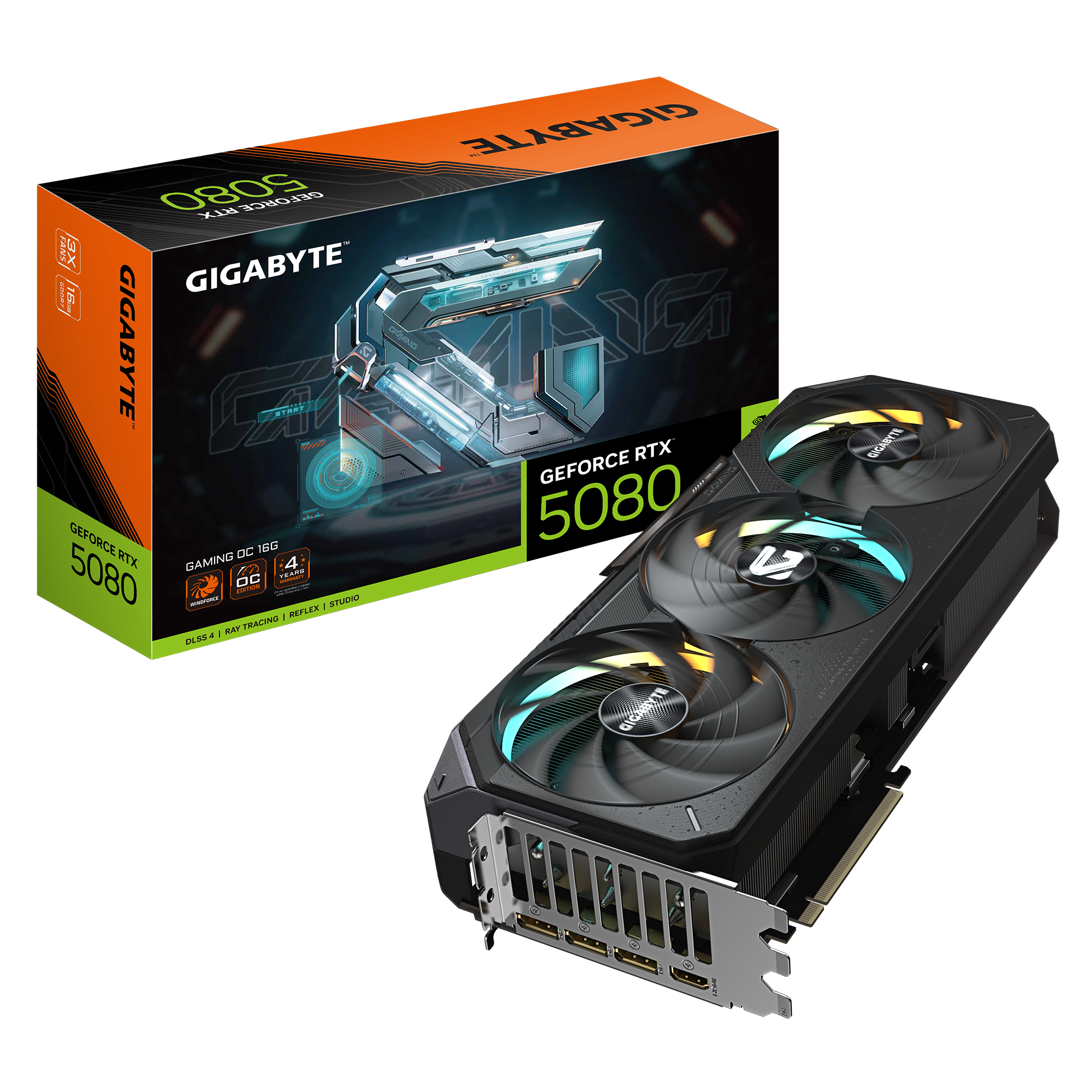 Gigabyte GeForce RTX 5080 Gaming OC 16GB GDDR7 PCI-Express Graphics Card - NVIDIA RTX 5080 graphics card from Overclockers
