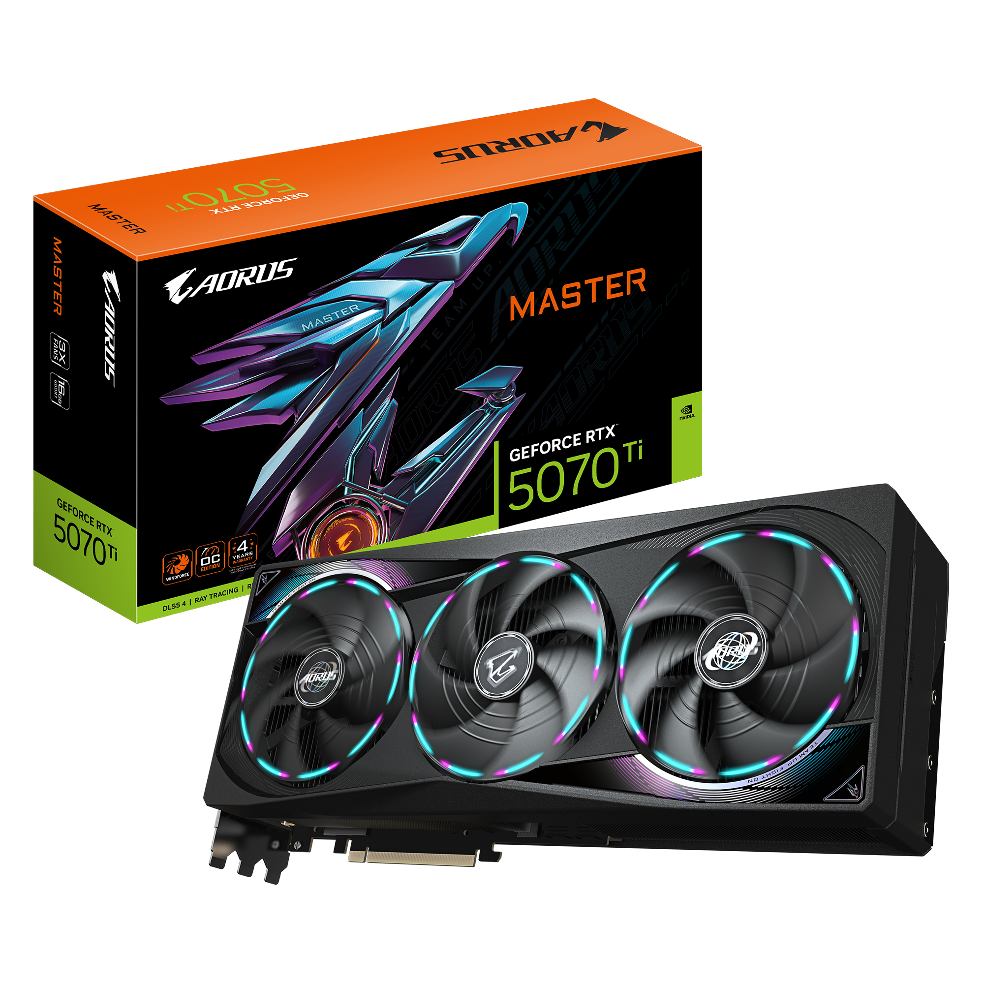 Gigabyte GeForce RTX 5070 Ti Aorus Master 16GB GDDR7 PCI-Express Graphics Card