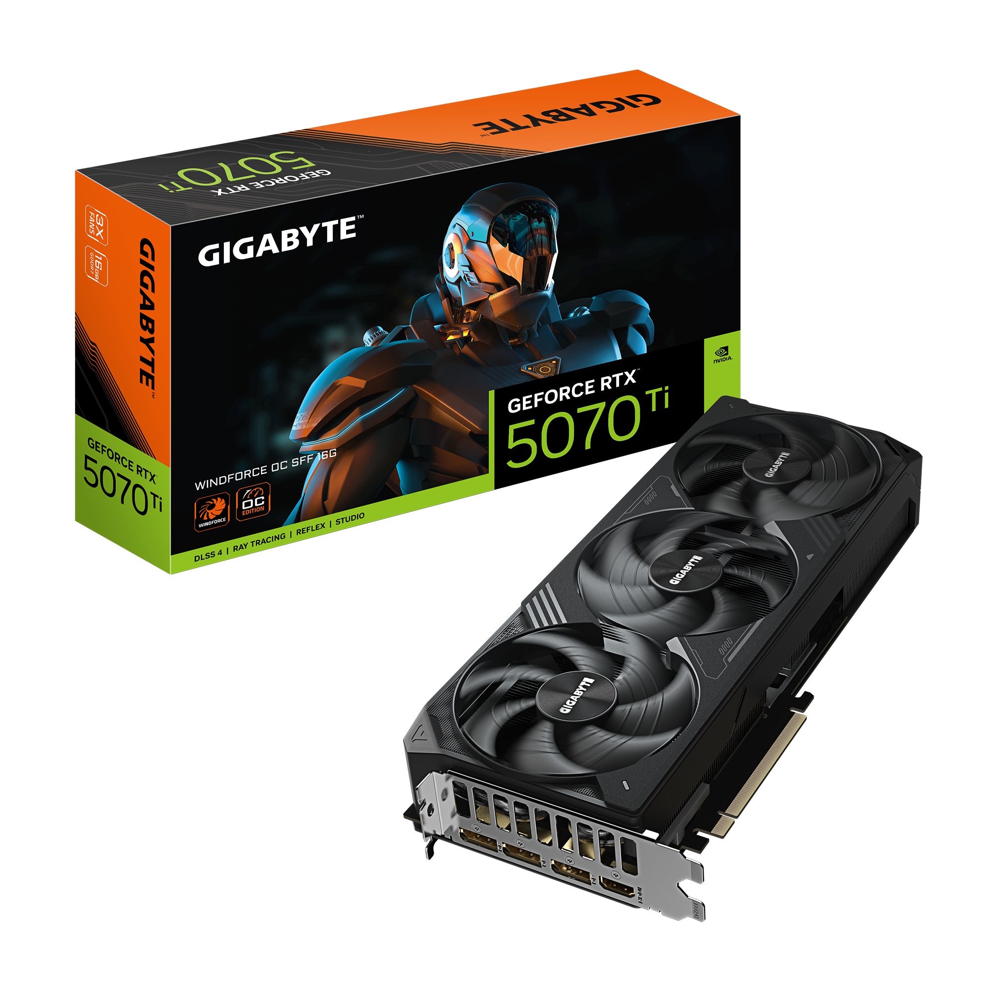 Gigabyte GeForce RTX 5070 Ti Windforce OC SFF 16GB GDDR7 PCI-Express Graphics Card