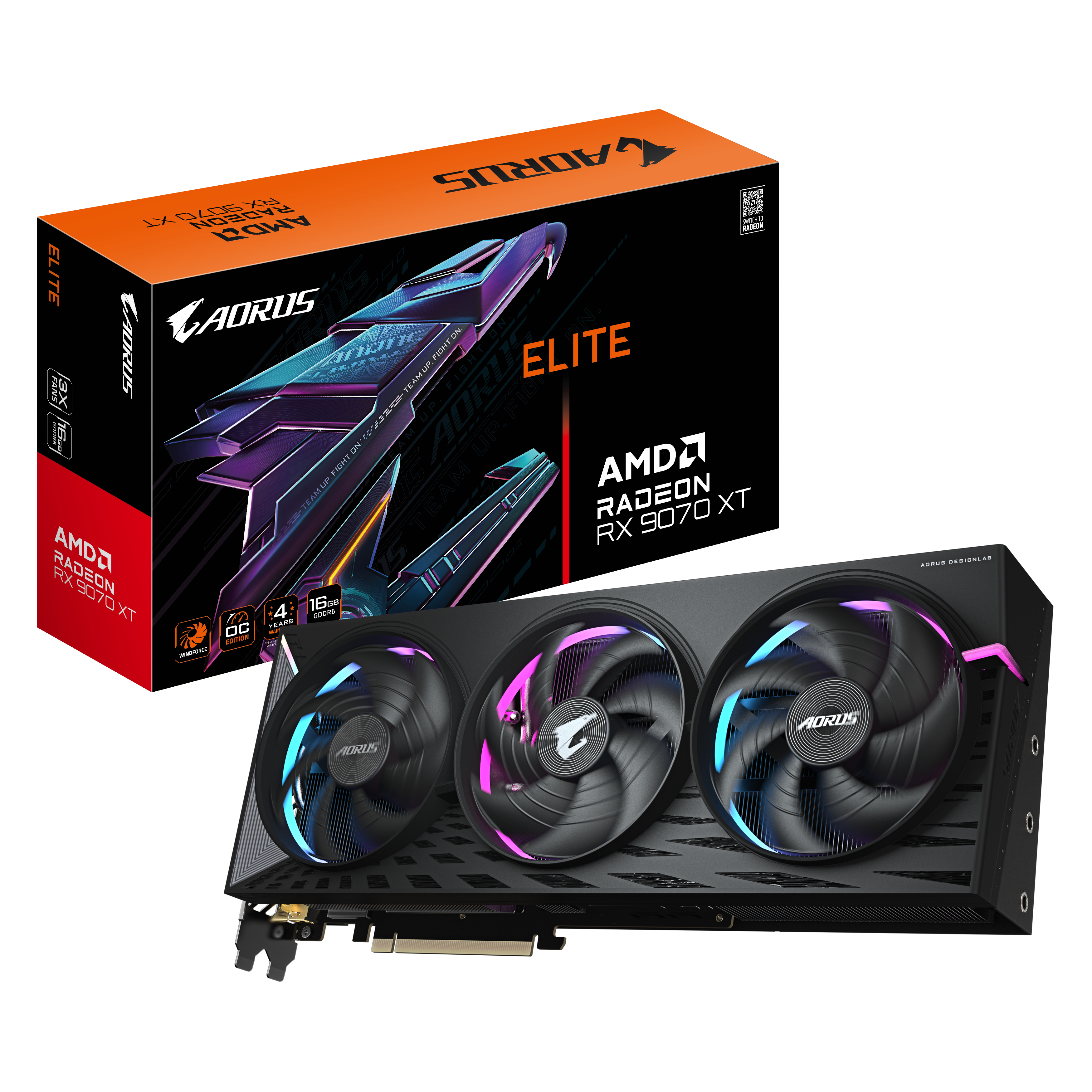 Gigabyte Aorus Radeon RX 9070 XT Elite 16GB GDDR6 PCI-Express Graphics Card