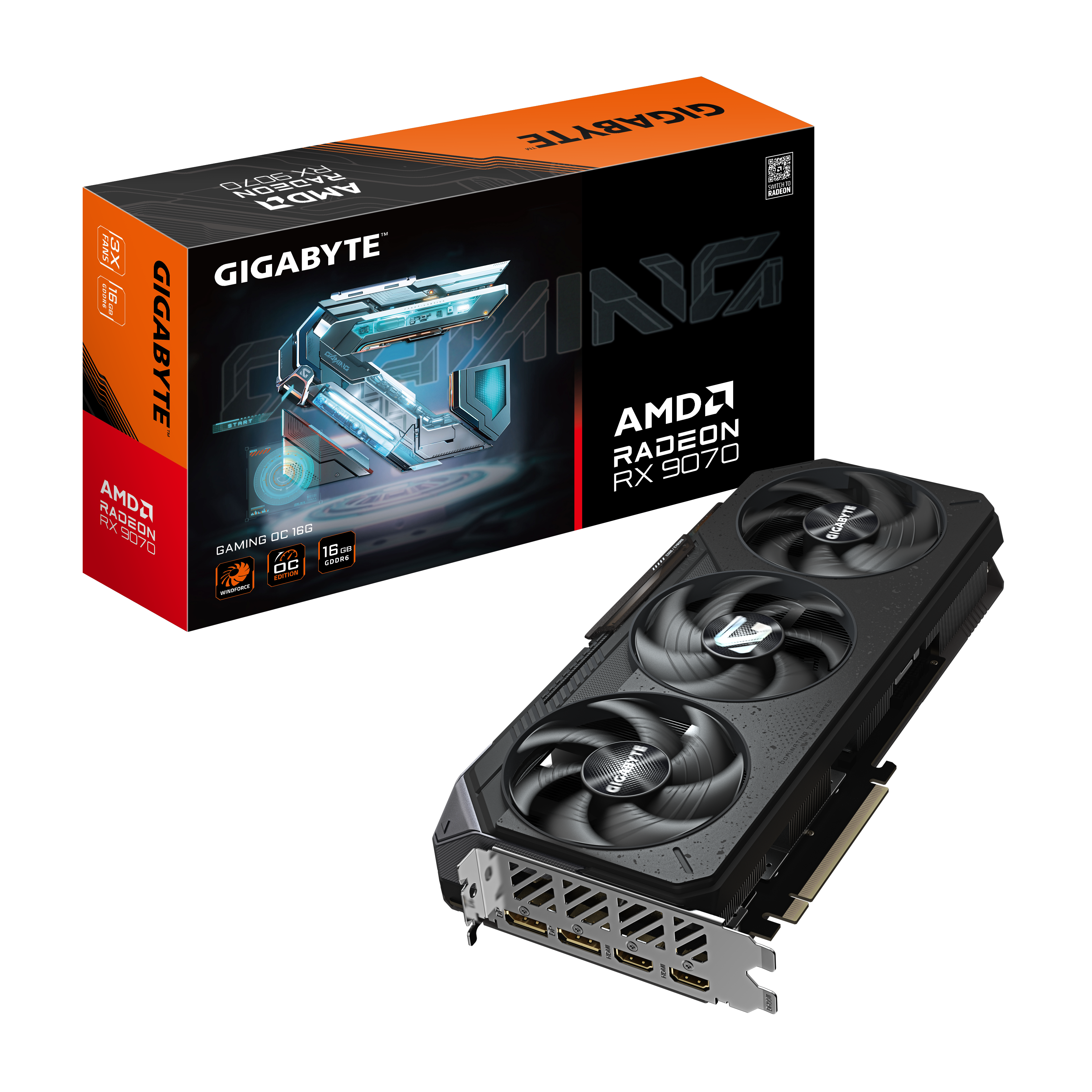 Gigabyte Radeon RX 9070 Gaming OC 16GB GDDR6 PCI-Express Graphics Card