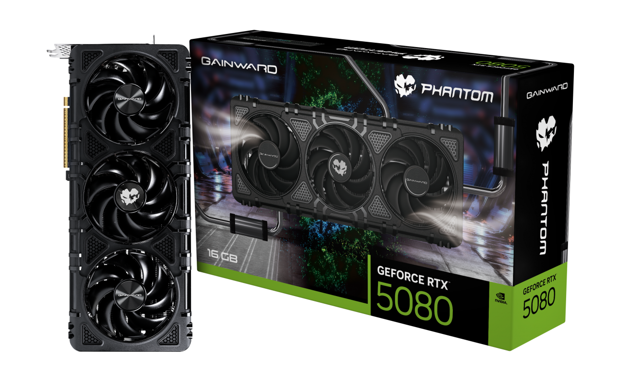 Gainward GeForce RTX 5080 Phantom 16GB GDDR7 PCI-Express Graphics Card - NVIDIA RTX 5080 graphics card from Overclockers