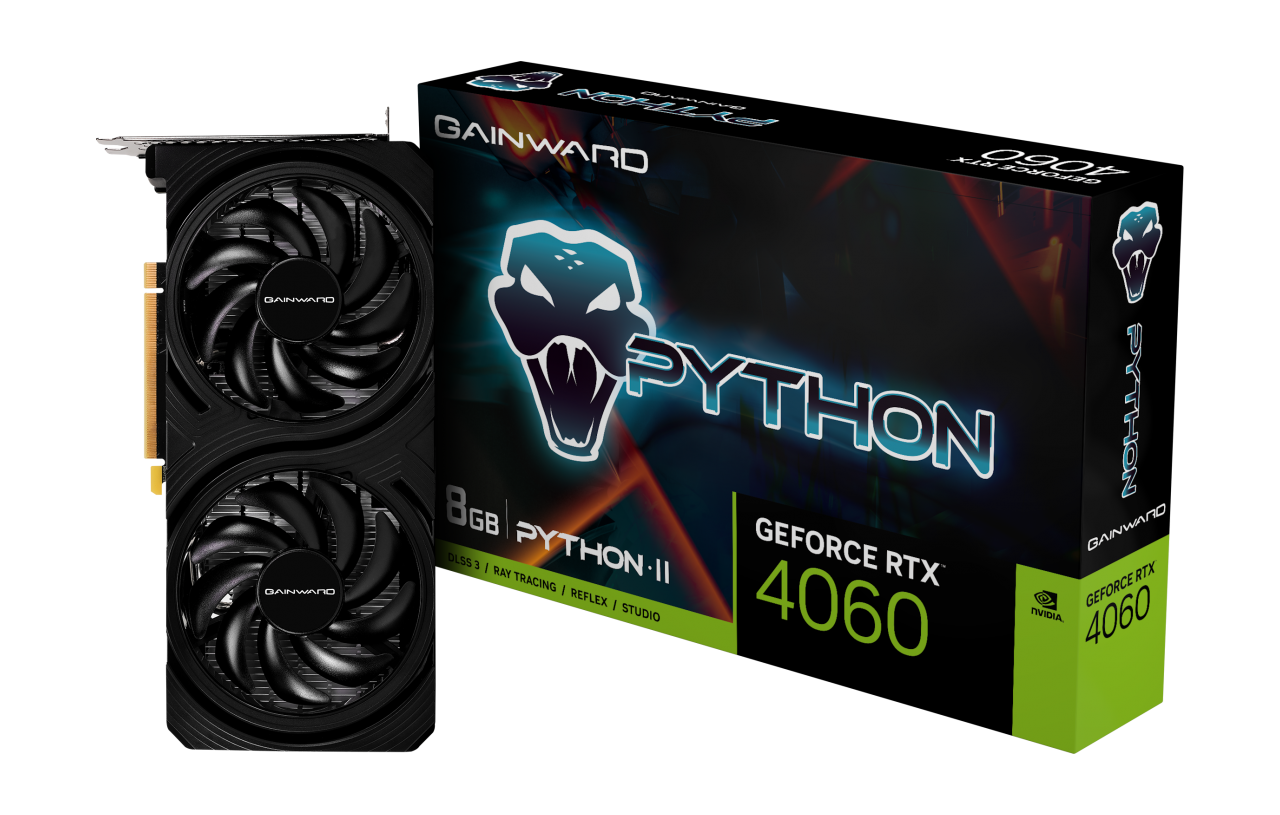 Gainward GeForce RTX 4060 Python II 8GB GDDR6 PCI-Express Graphics Card