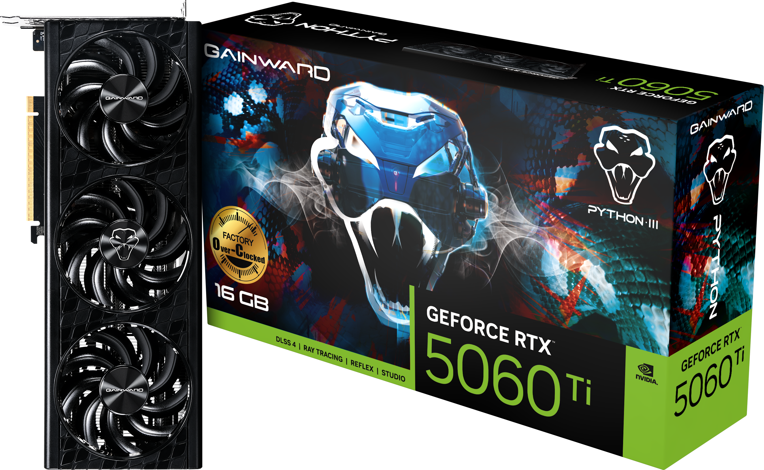 Gainward GeForce RTX 5060 Ti Python III OC 16GB GDDR7 PCI-Express Graphics Card