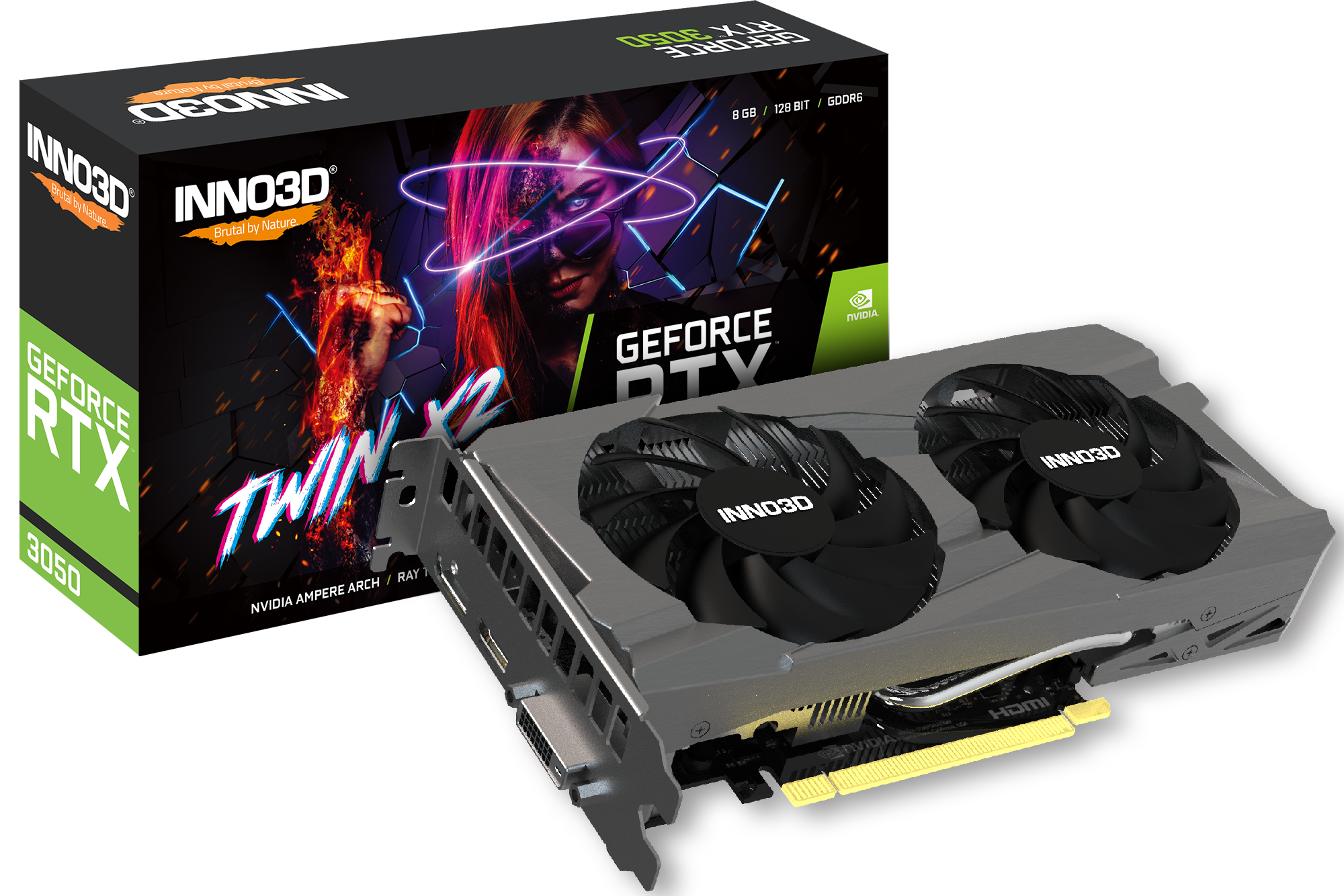 Inno3D GeForce RTX 3050 Twin X2 8GB GDDR6 PCI-Express Graphics Card