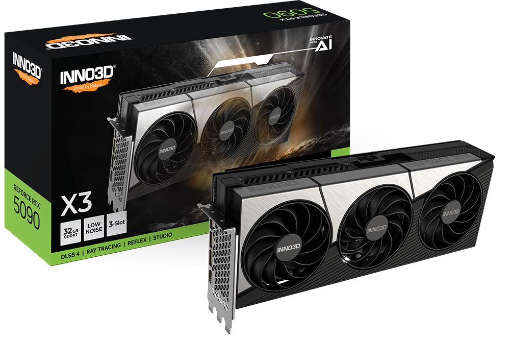 Inno3D GeForce RTX 5090 X3 32GB GDDR7 PCI-Express Graphics Card - NVIDIA RTX 5090 graphics card from Overclockers