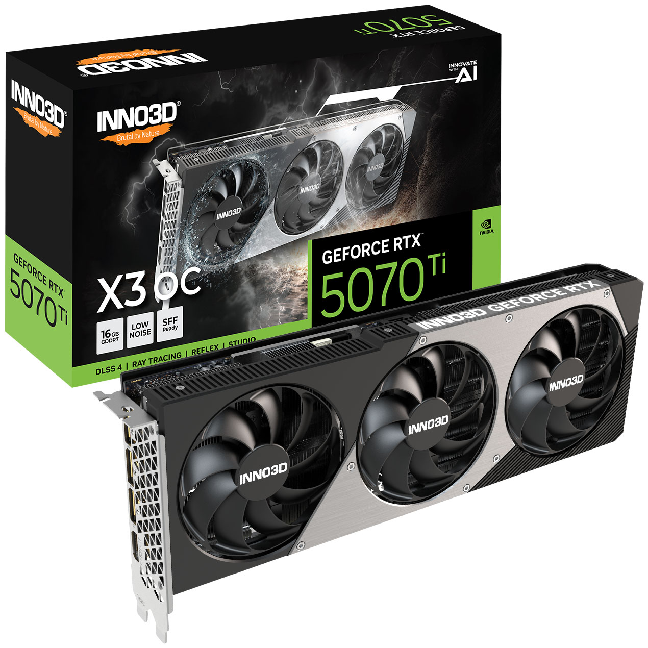 Inno3D GeForce RTX 5070 Ti X3 OC 16GB GDDR7 PCI-Express Graphics Card