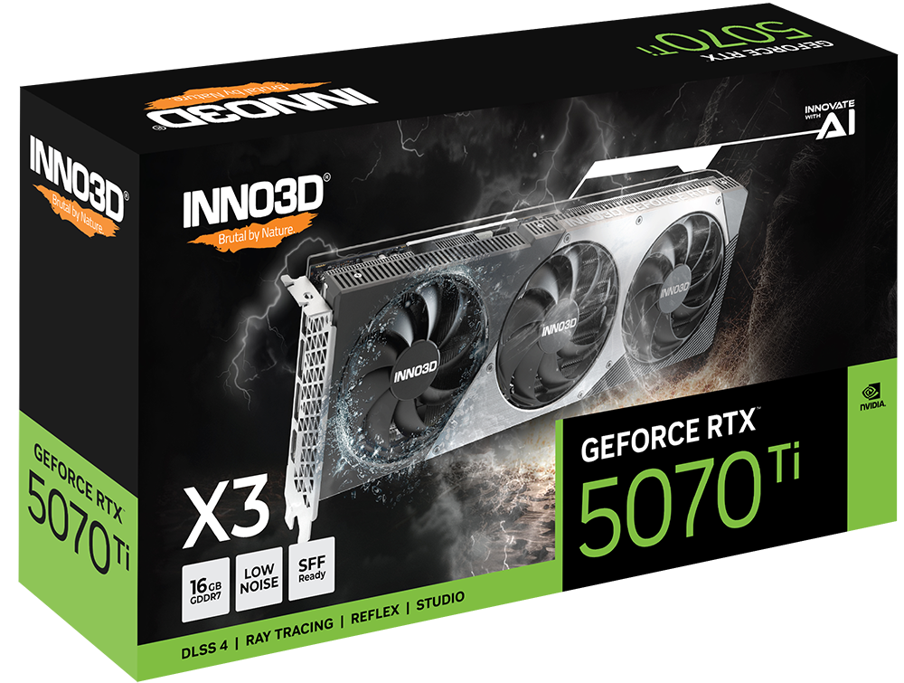 Inno3D - Inno3D GeForce RTX 5070 Ti X3 16GB GDDR7 PCI-Express Graphics Card