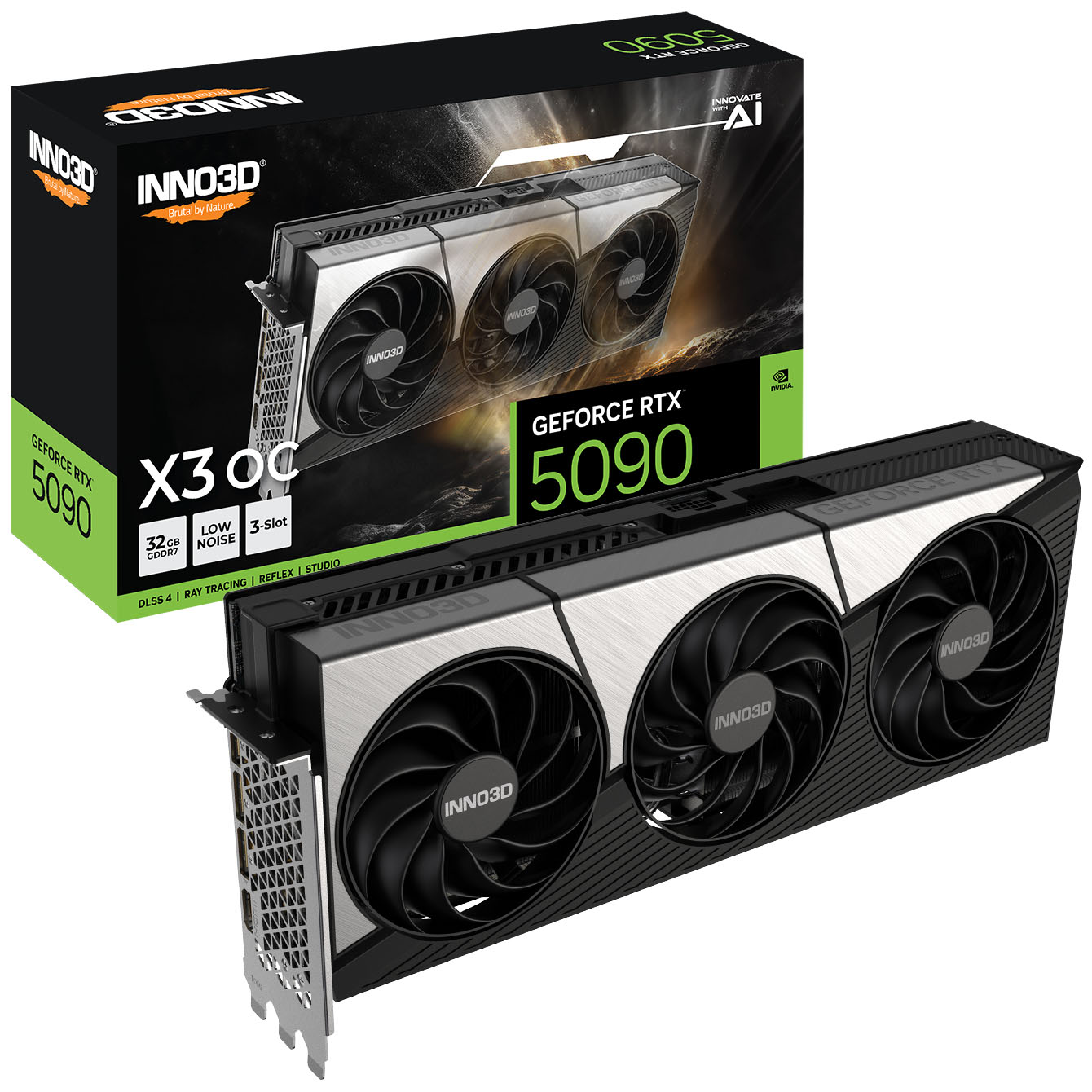 Inno3D GeForce RTX 5090 X3 OC 32GB GDDR7 PCI-Express Graphics Card - NVIDIA RTX 5090 graphics card from Overclockers